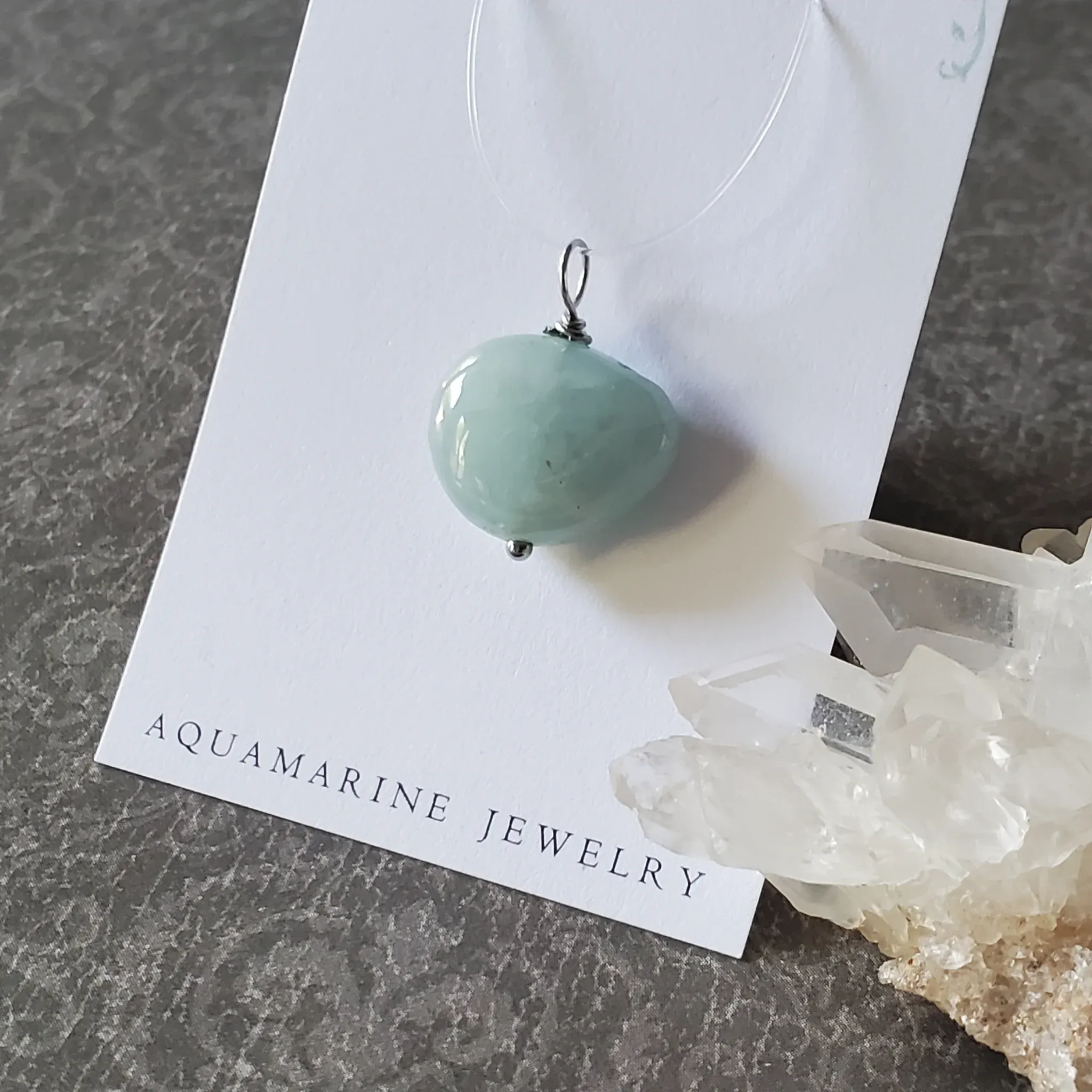 23mm x 18mm x 8mm Aquamarine Pendant (photo 5 of 9)