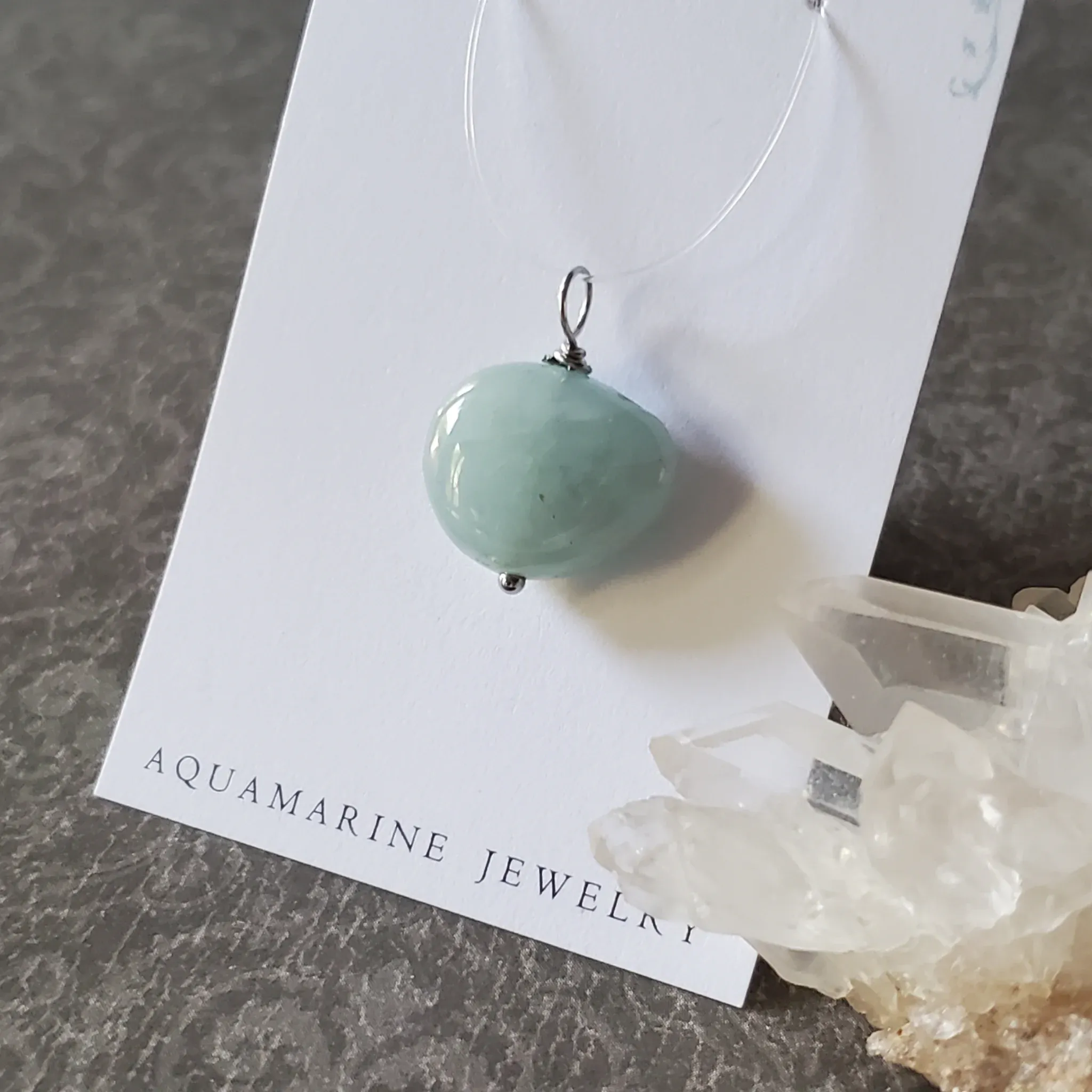 23mm x 18mm x 8mm Aquamarine Pendant (photo 7 of 9)