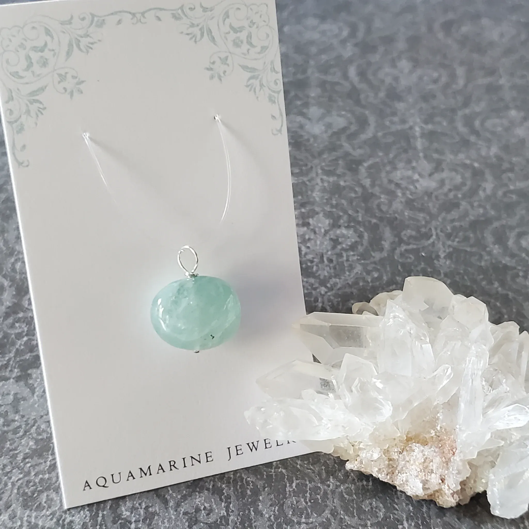20mm x 17mm x 10mm Aquamarine Pendant (photo 2 of 11)