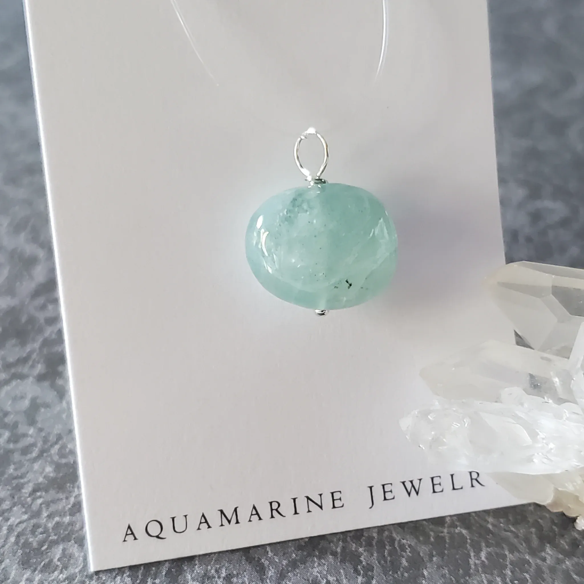 20mm x 17mm x 10mm Aquamarine Pendant (photo 4 of 11)