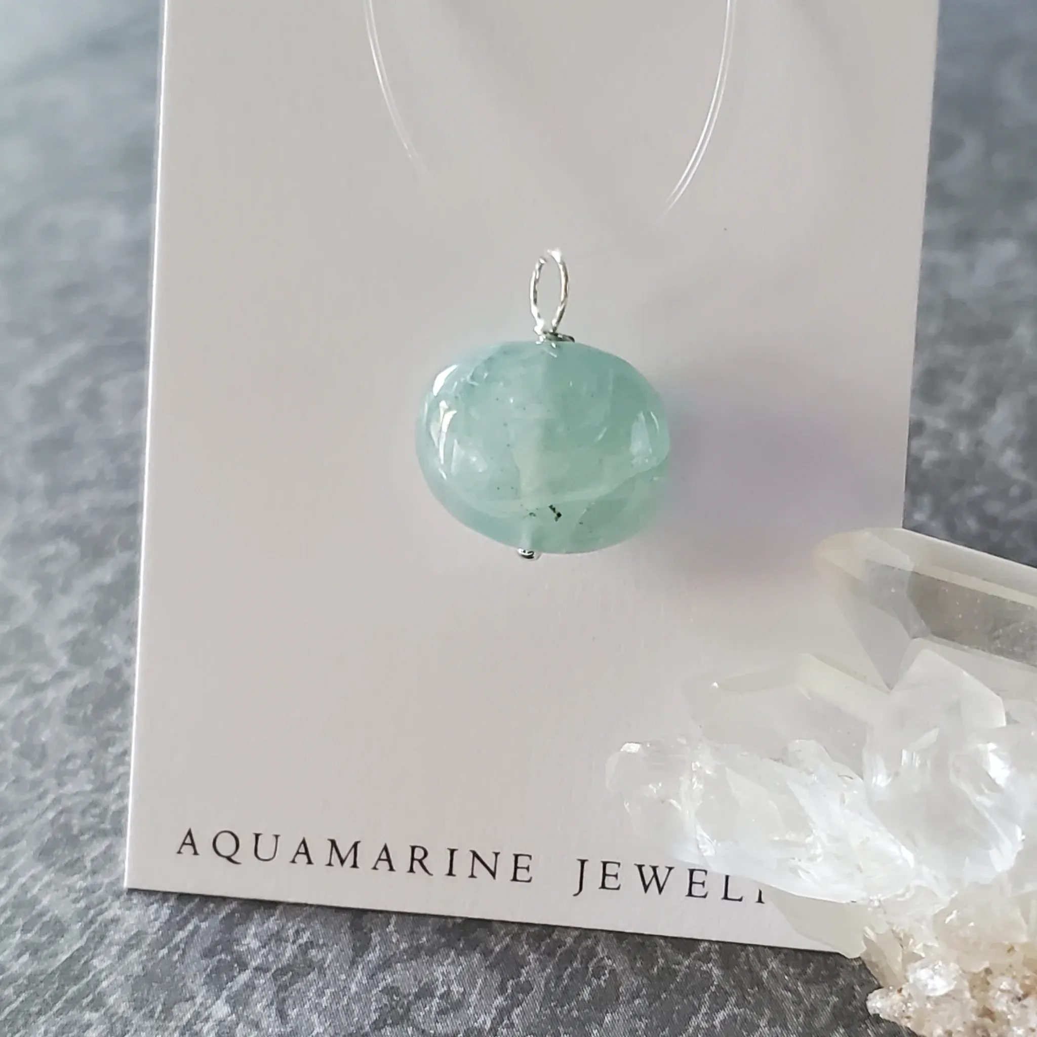 20mm x 17mm x 10mm Aquamarine Pendant (photo 5 of 11)