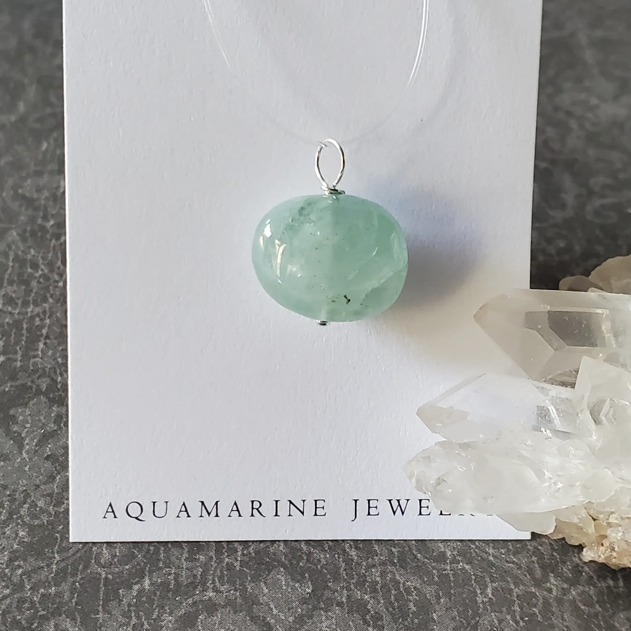 20mm x 17mm x 10mm Aquamarine Pendant (photo 6 of 11)