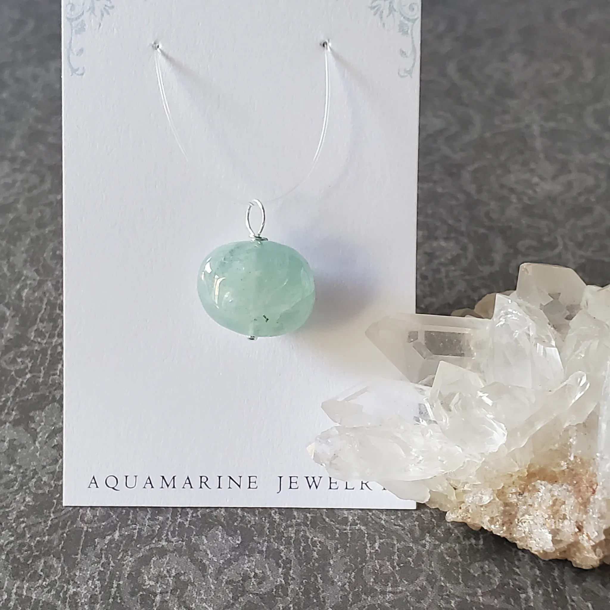 20mm x 17mm x 10mm Aquamarine Pendant (photo 9 of 11)