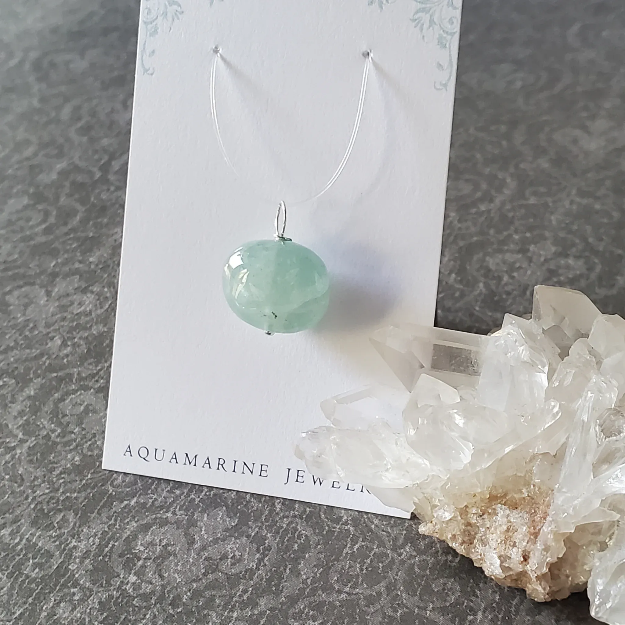 20mm x 17mm x 10mm Aquamarine Pendant (photo 10 of 11)