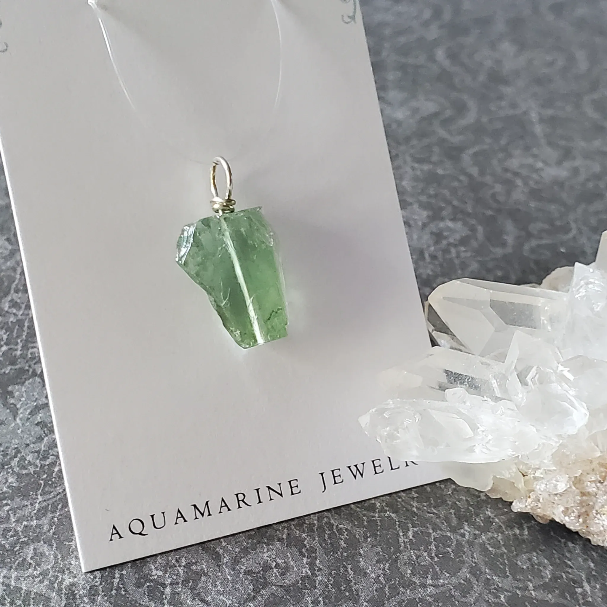 24mm x 15mm x 8mm Aquamarine Pendant