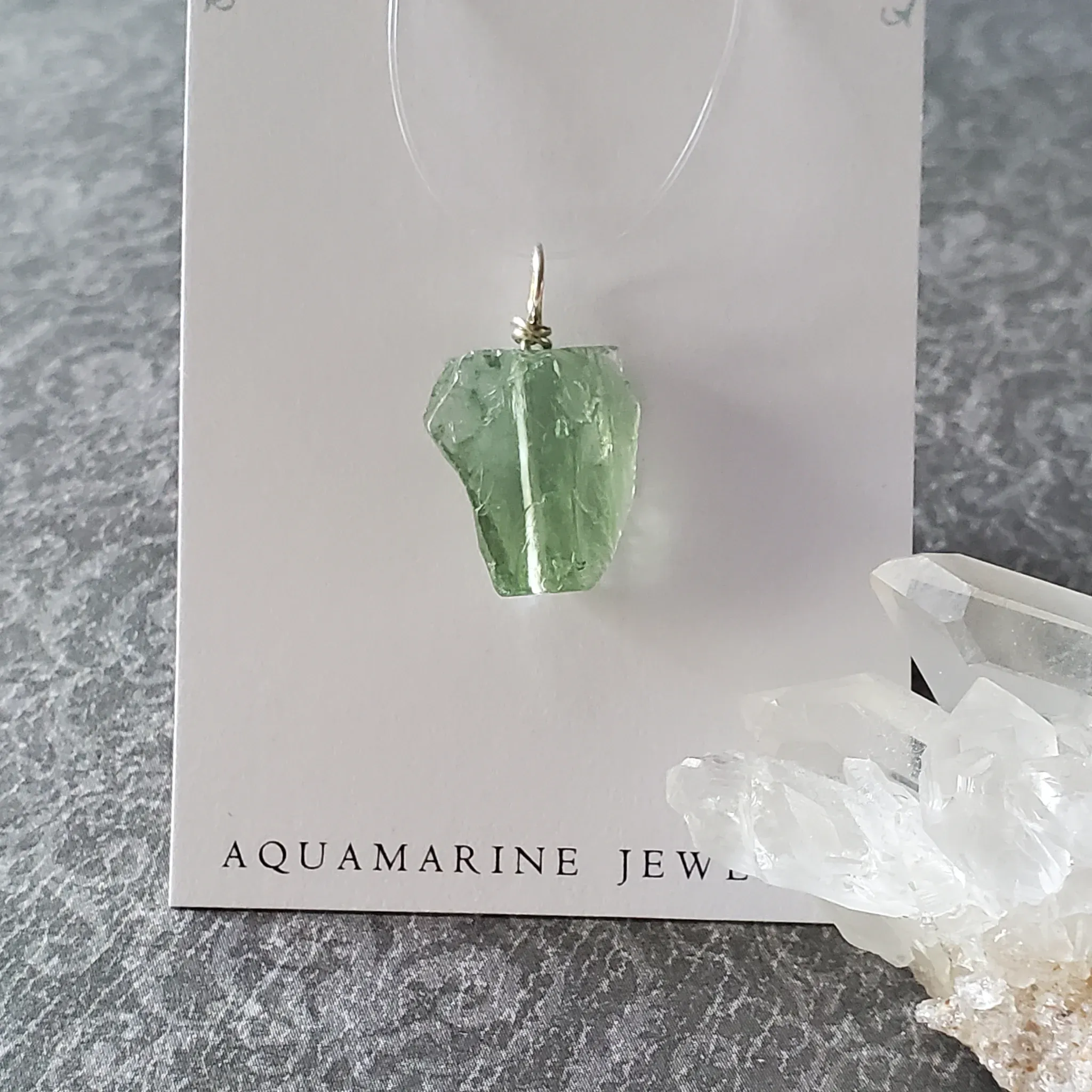 24mm x 15mm x 8mm Aquamarine Pendant (photo 5 of 10)