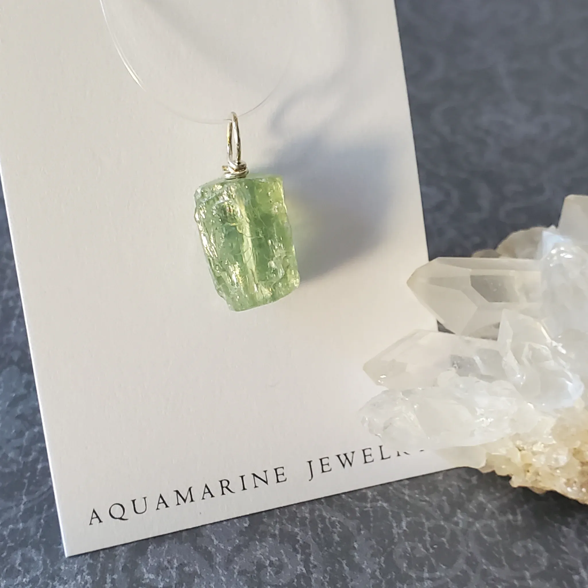 23mm x 11mm x 8mm Aquamarine Pendant