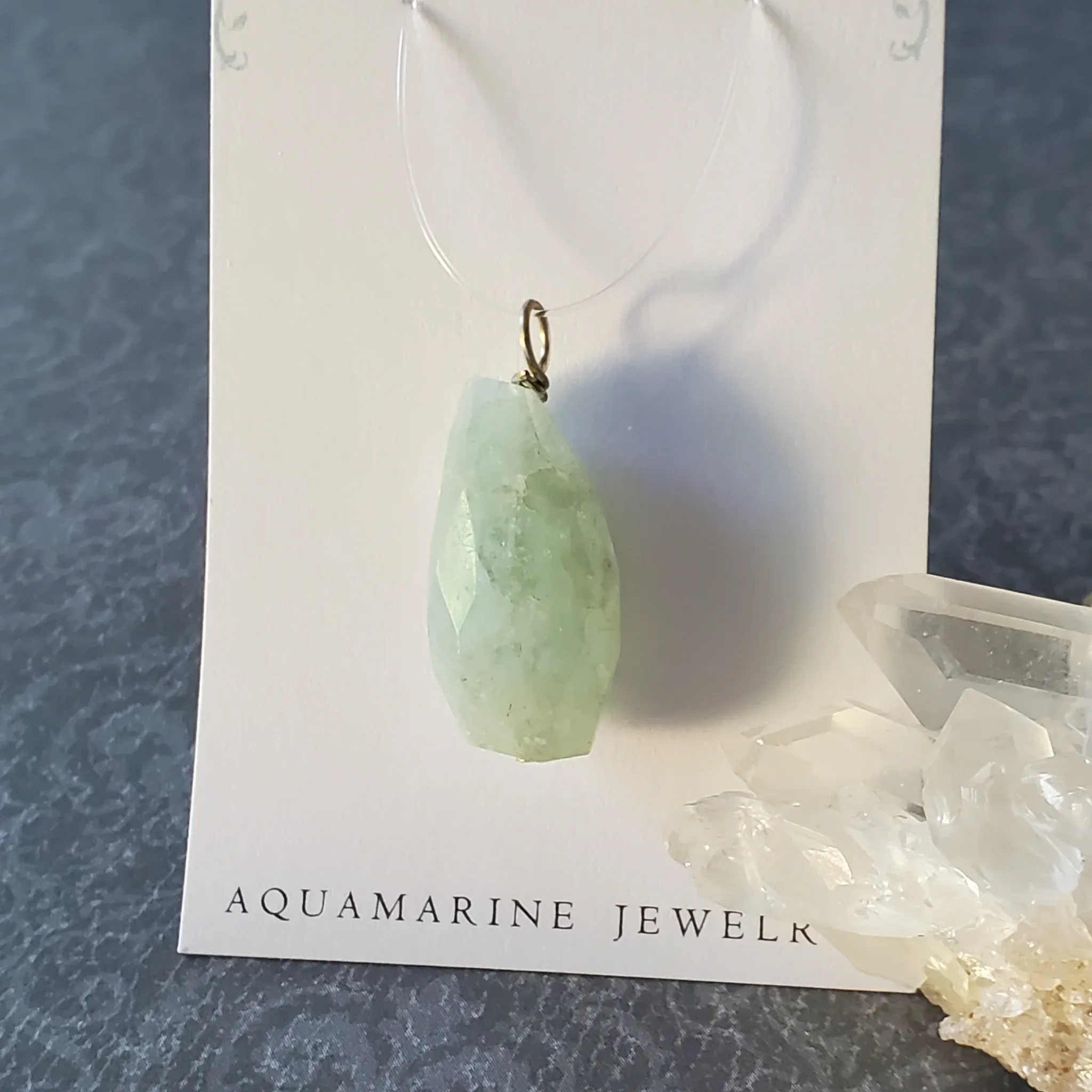 31mm x 13mm x 10mm Aquamarine Pendant (photo 10 of 10)