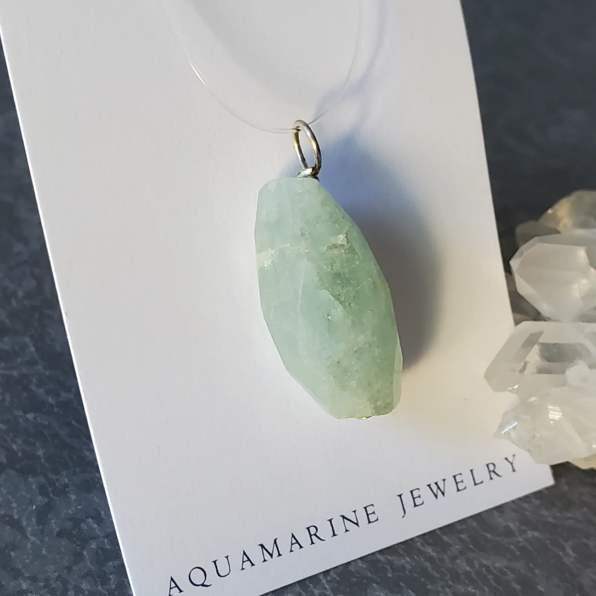 31mm x 13mm x 10mm Aquamarine Pendant (photo 6 of 10)