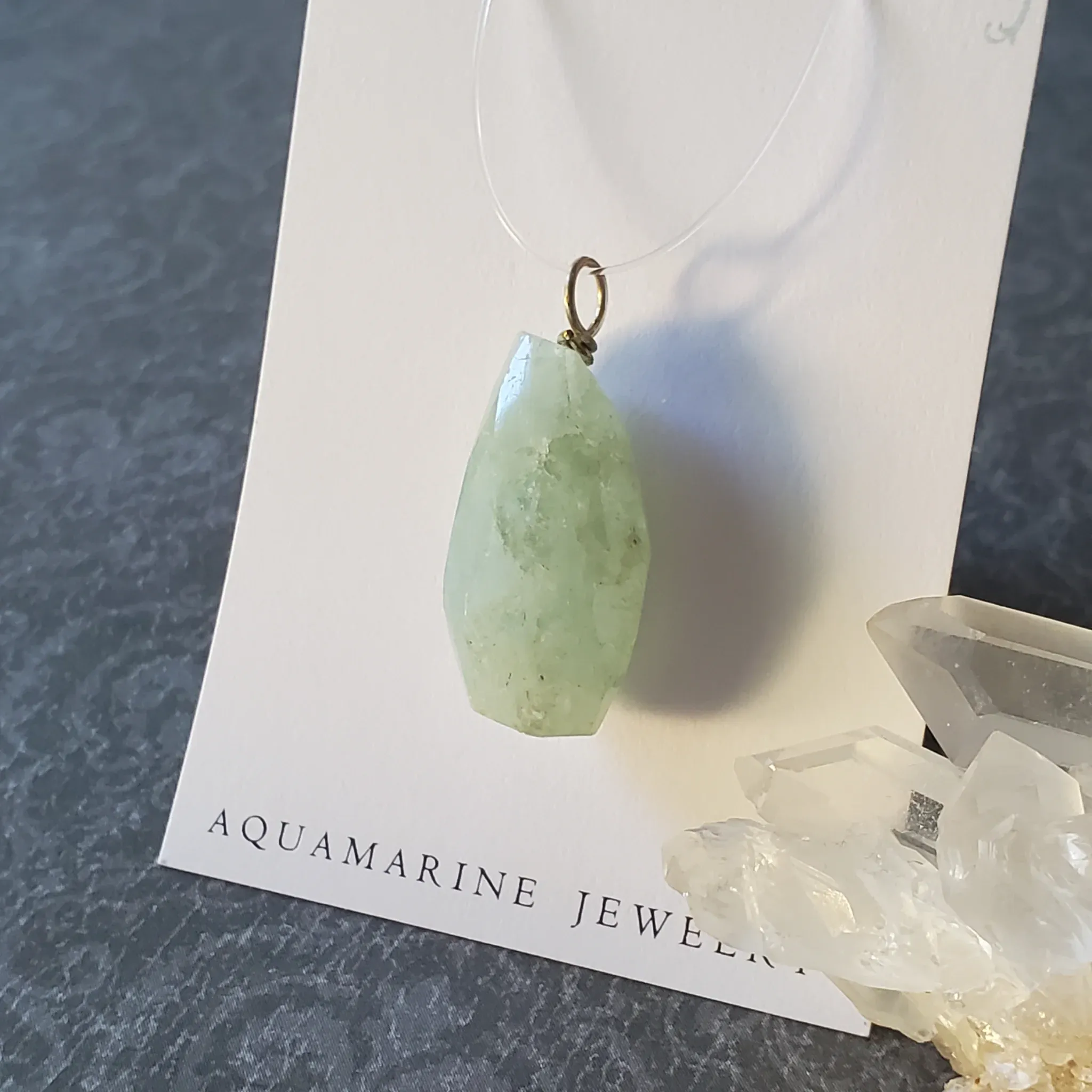 31mm x 13mm x 10mm Aquamarine Pendant (photo 4 of 10)
