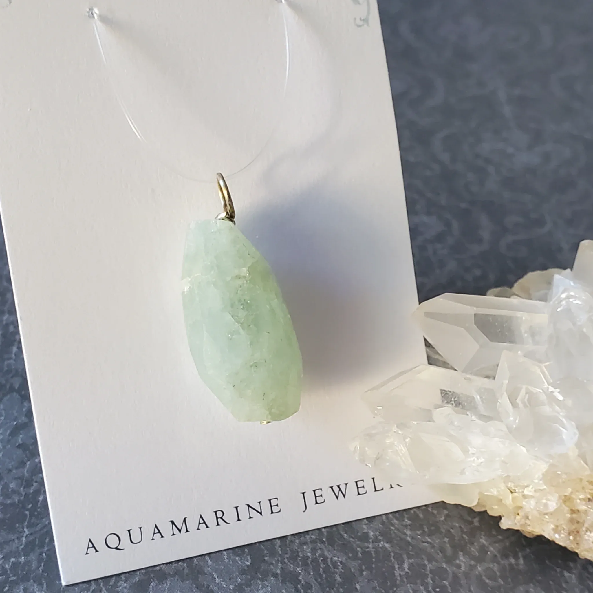 31mm x 13mm x 10mm Aquamarine Pendant