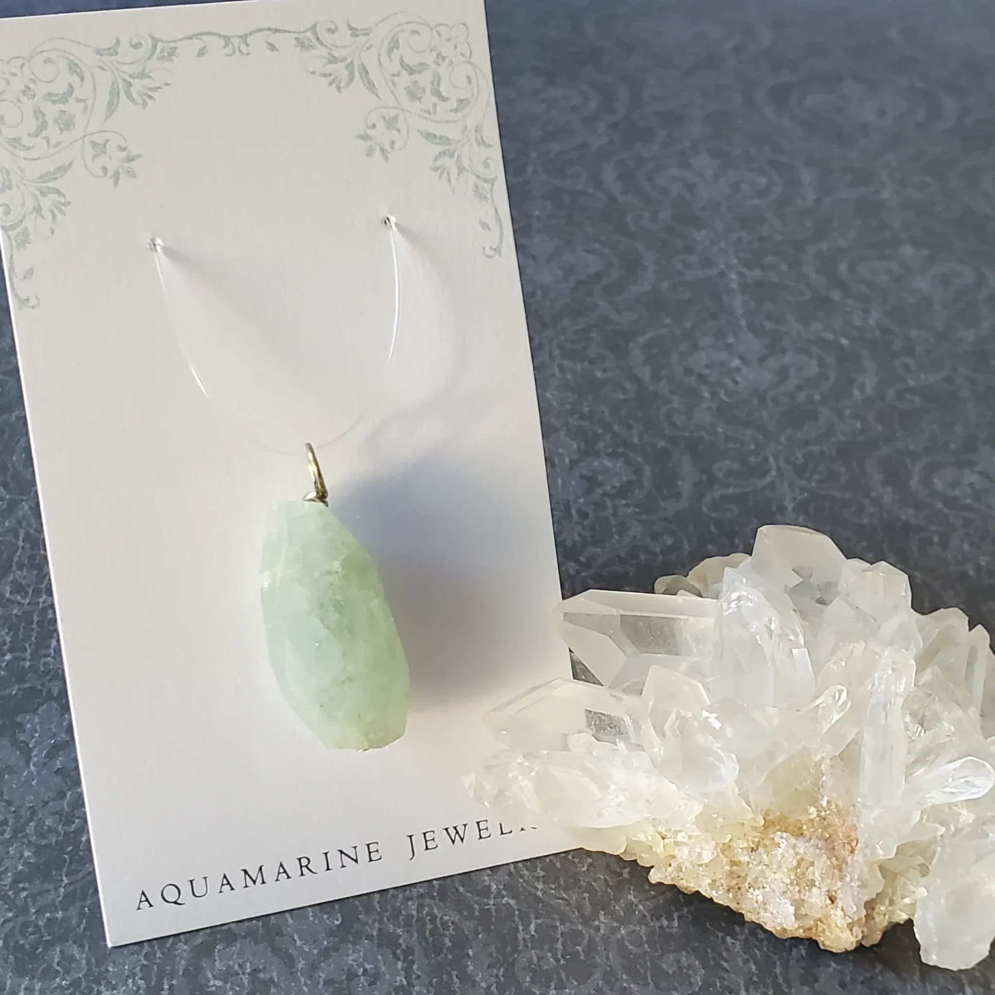 31mm x 13mm x 10mm Aquamarine Pendant (photo 2 of 10)