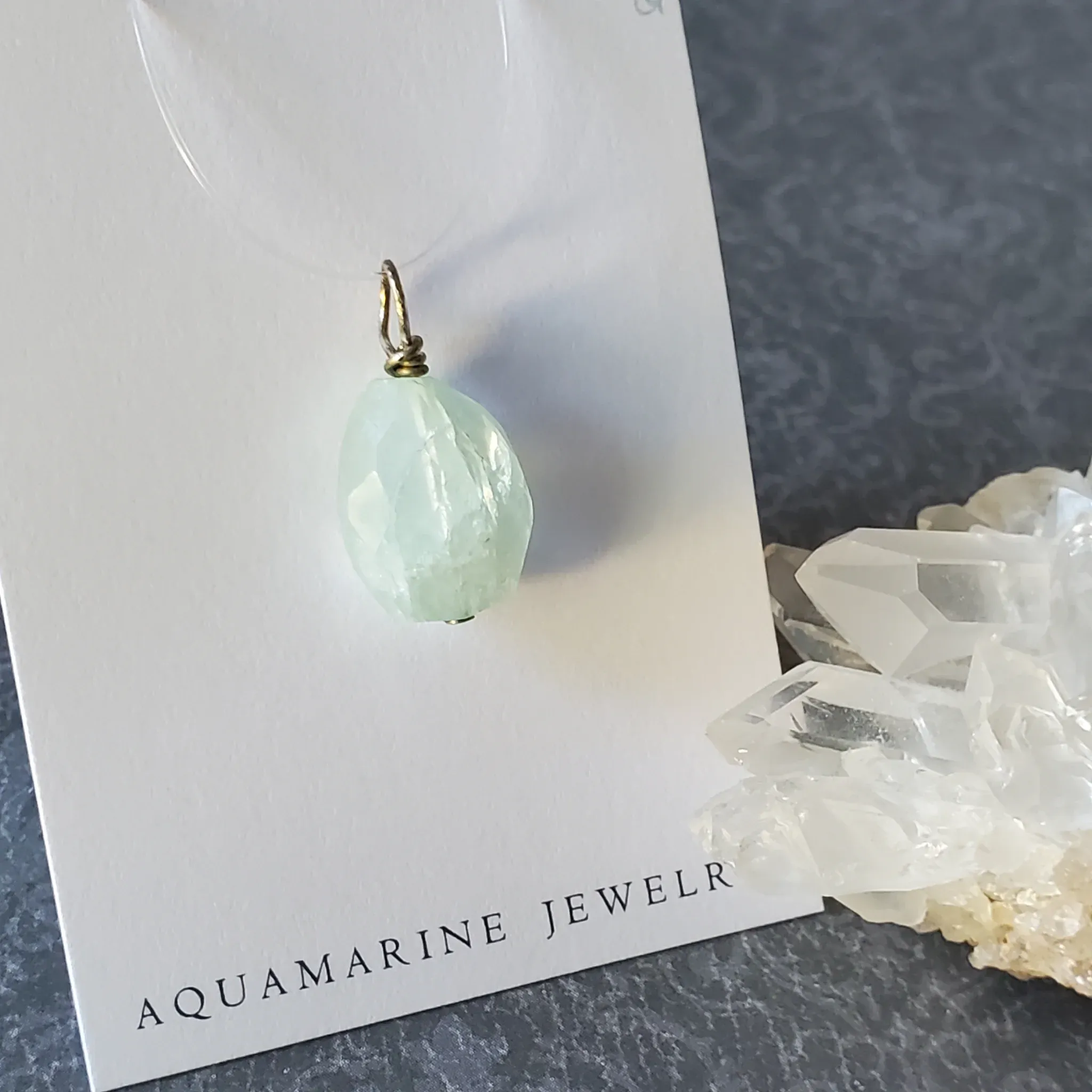 23mm x 13mm x 8mm Aquamarine Pendant