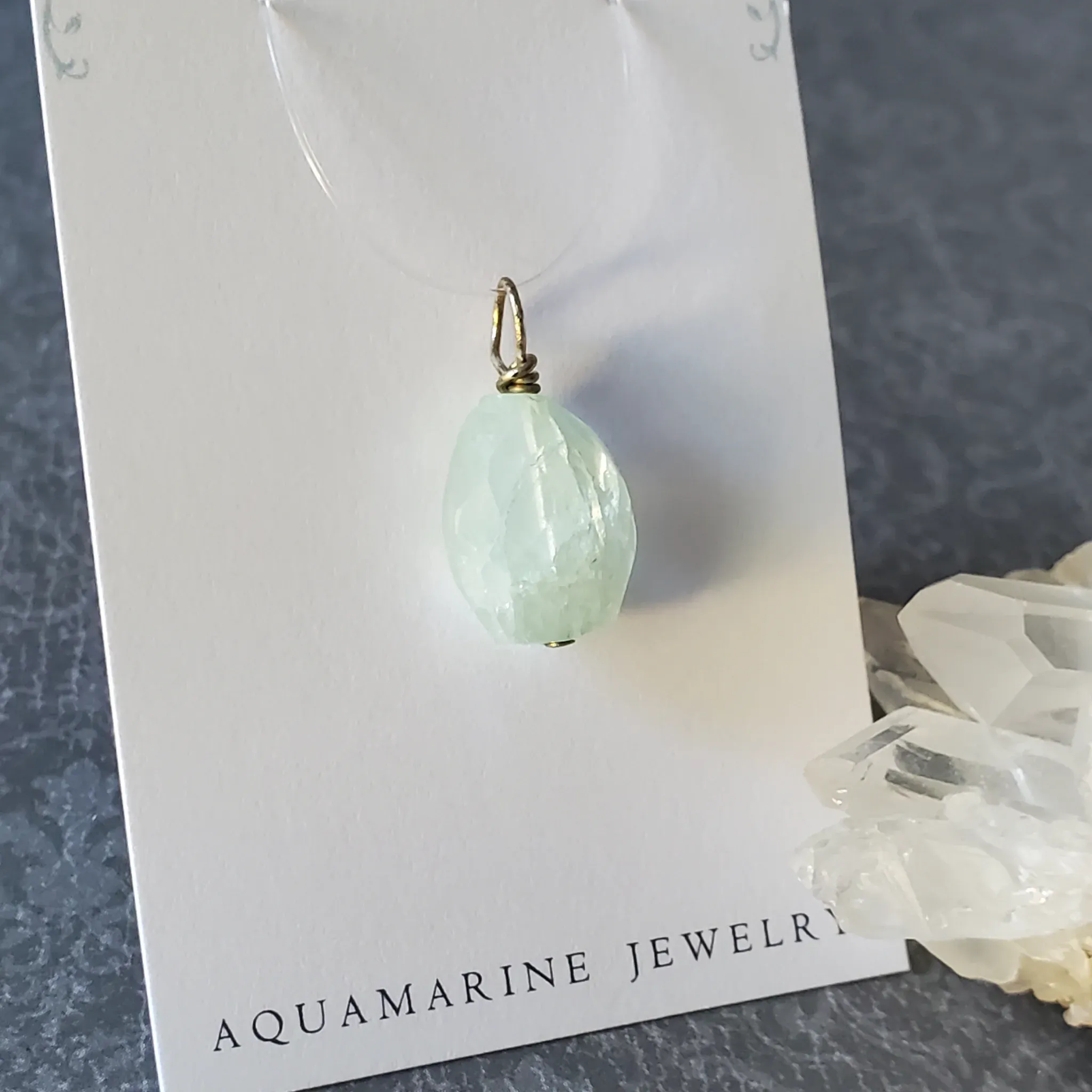 23mm x 13mm x 8mm Aquamarine Pendant (photo 5 of 11)