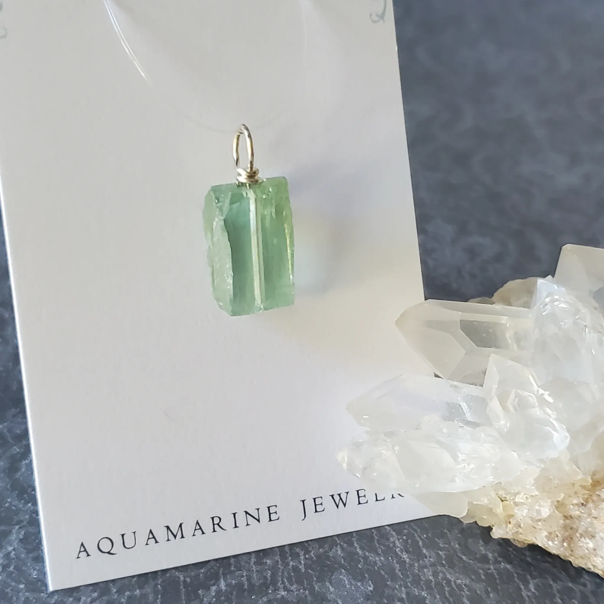 22mm x 10mm x 7mm Aquamarine Pendant (photo 10 of 10)