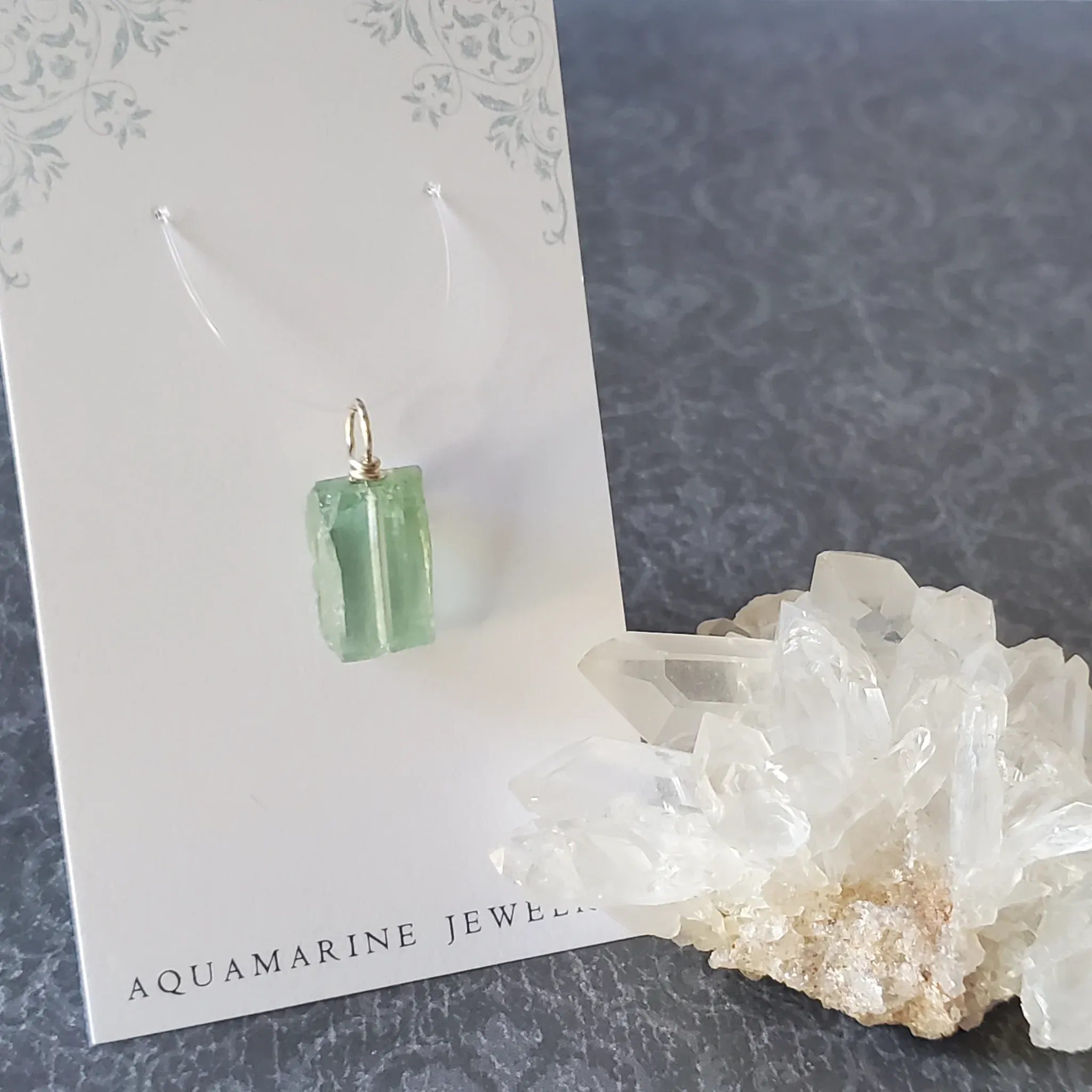 22mm x 10mm x 7mm Aquamarine Pendant (photo 2 of 10)