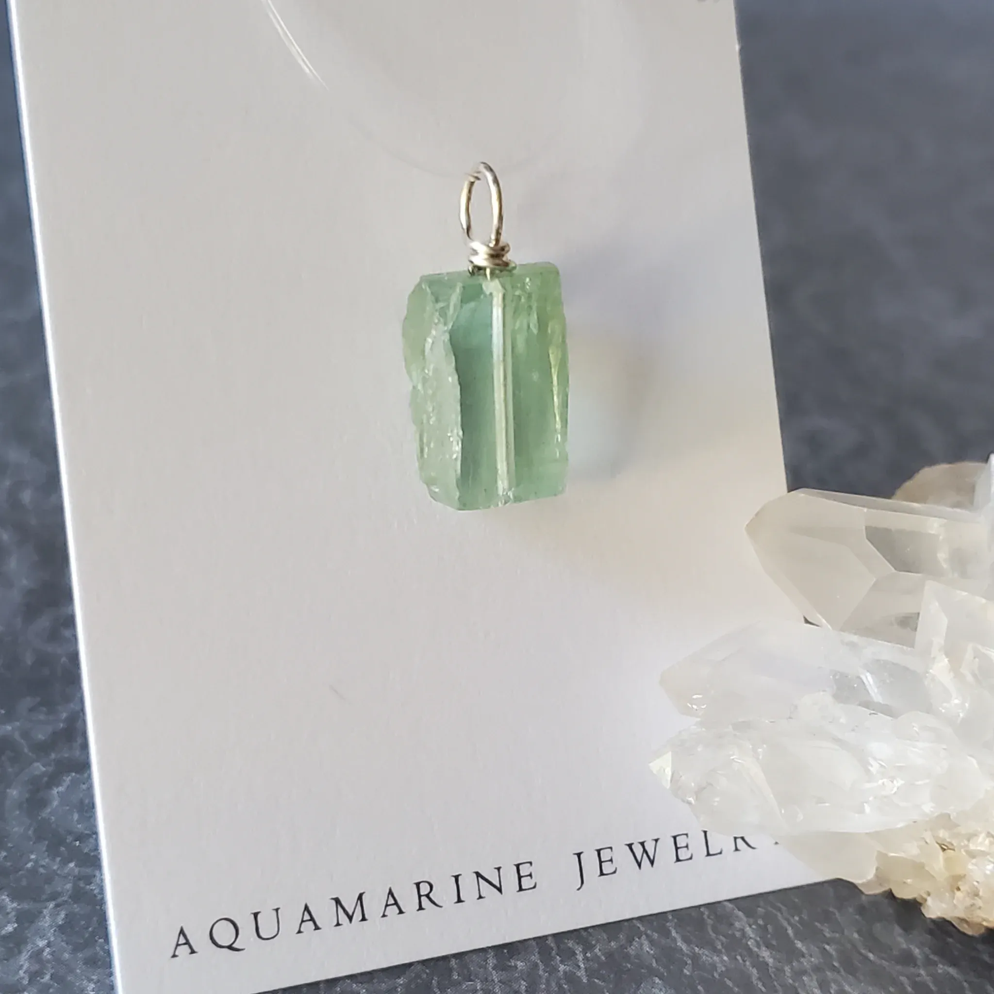 22mm x 10mm x 7mm Aquamarine Pendant