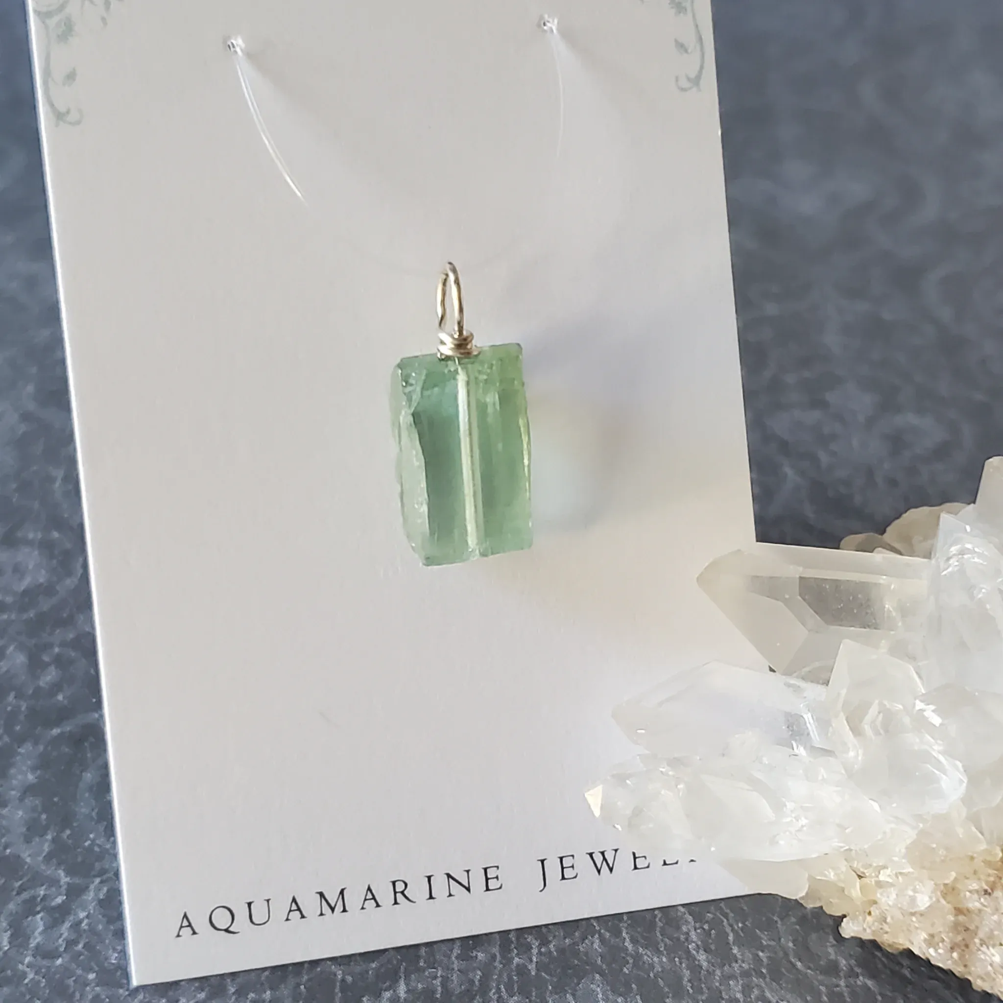 22mm x 10mm x 7mm Aquamarine Pendant (photo 8 of 10)
