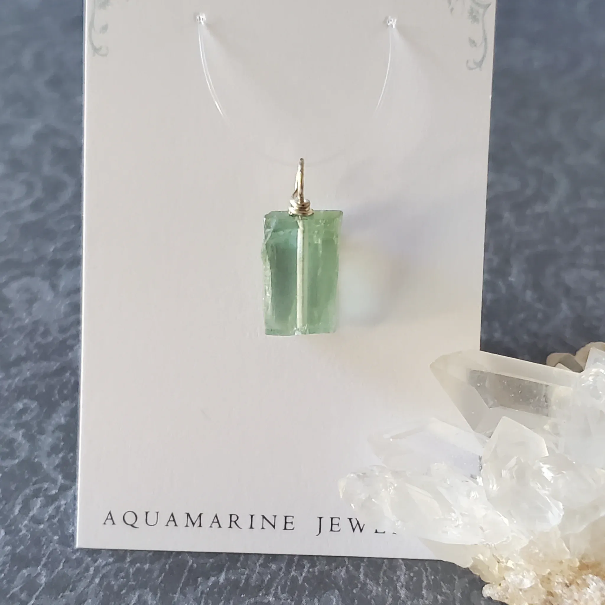 22mm x 10mm x 7mm Aquamarine Pendant (photo 3 of 10)