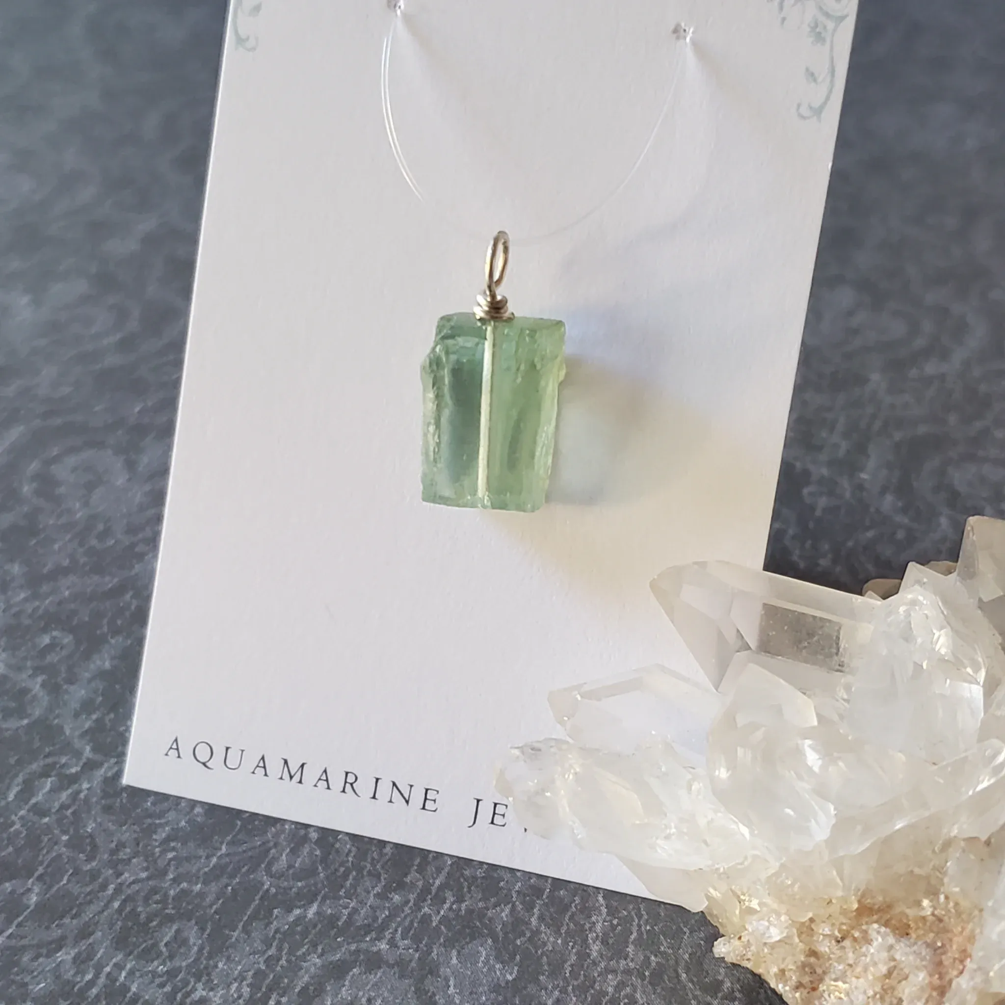 22mm x 10mm x 7mm Aquamarine Pendant (photo 9 of 10)
