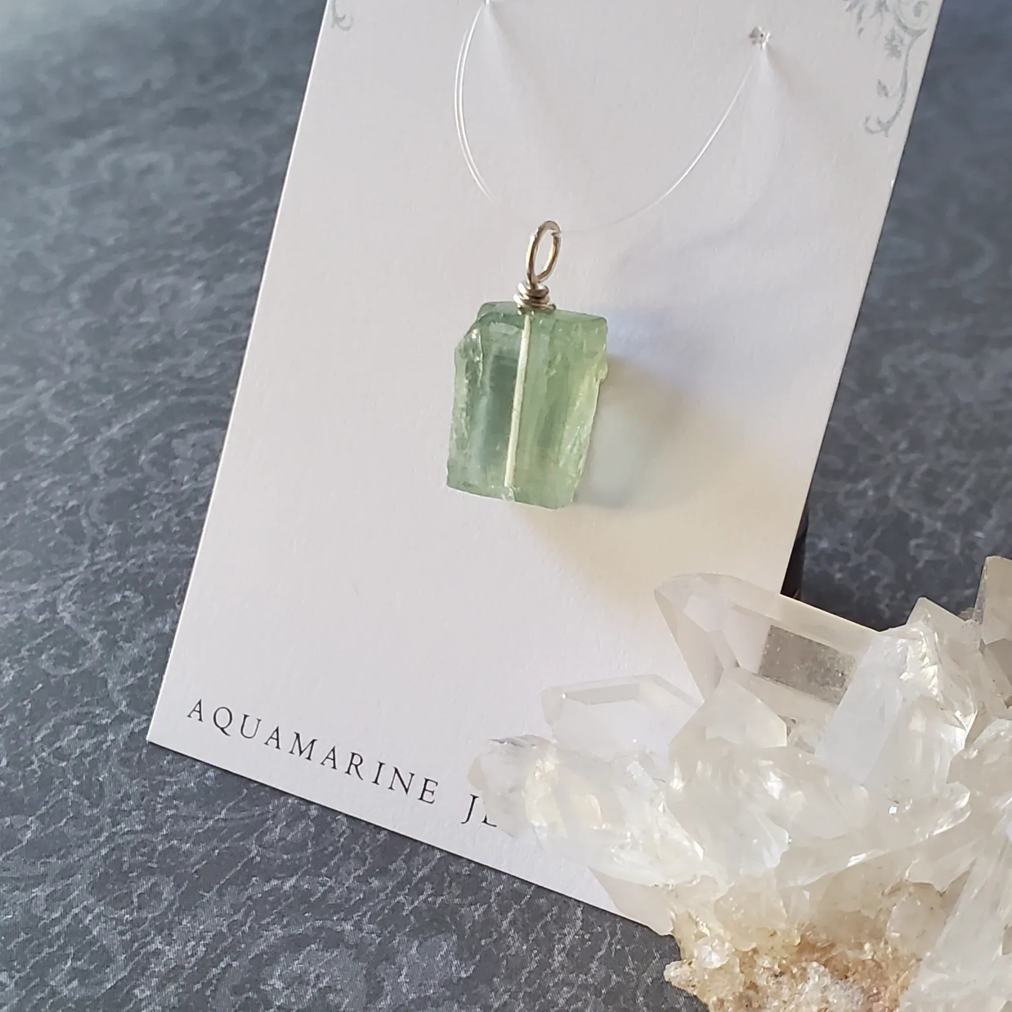 22mm x 10mm x 7mm Aquamarine Pendant (photo 4 of 10)