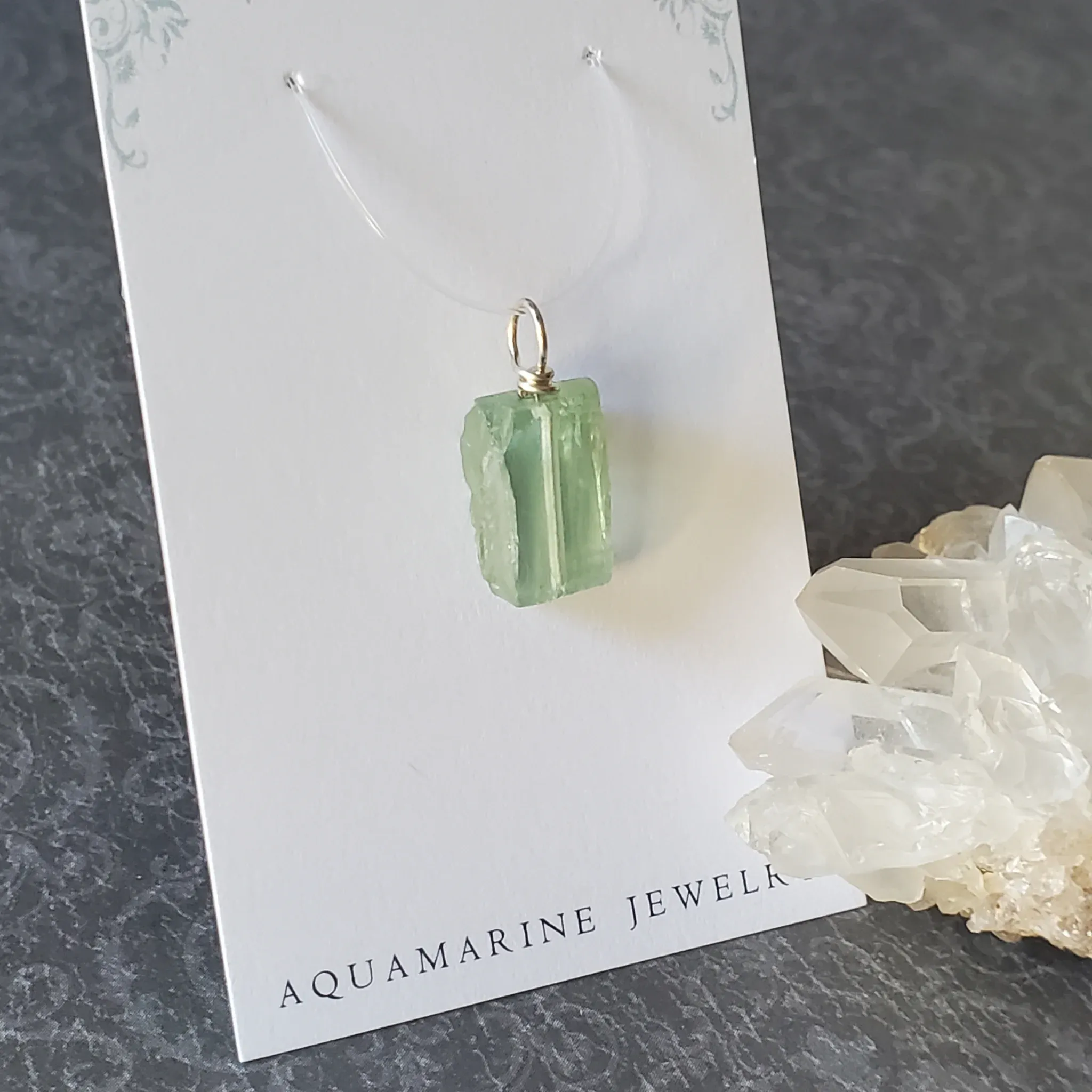 22mm x 10mm x 7mm Aquamarine Pendant (photo 5 of 10)