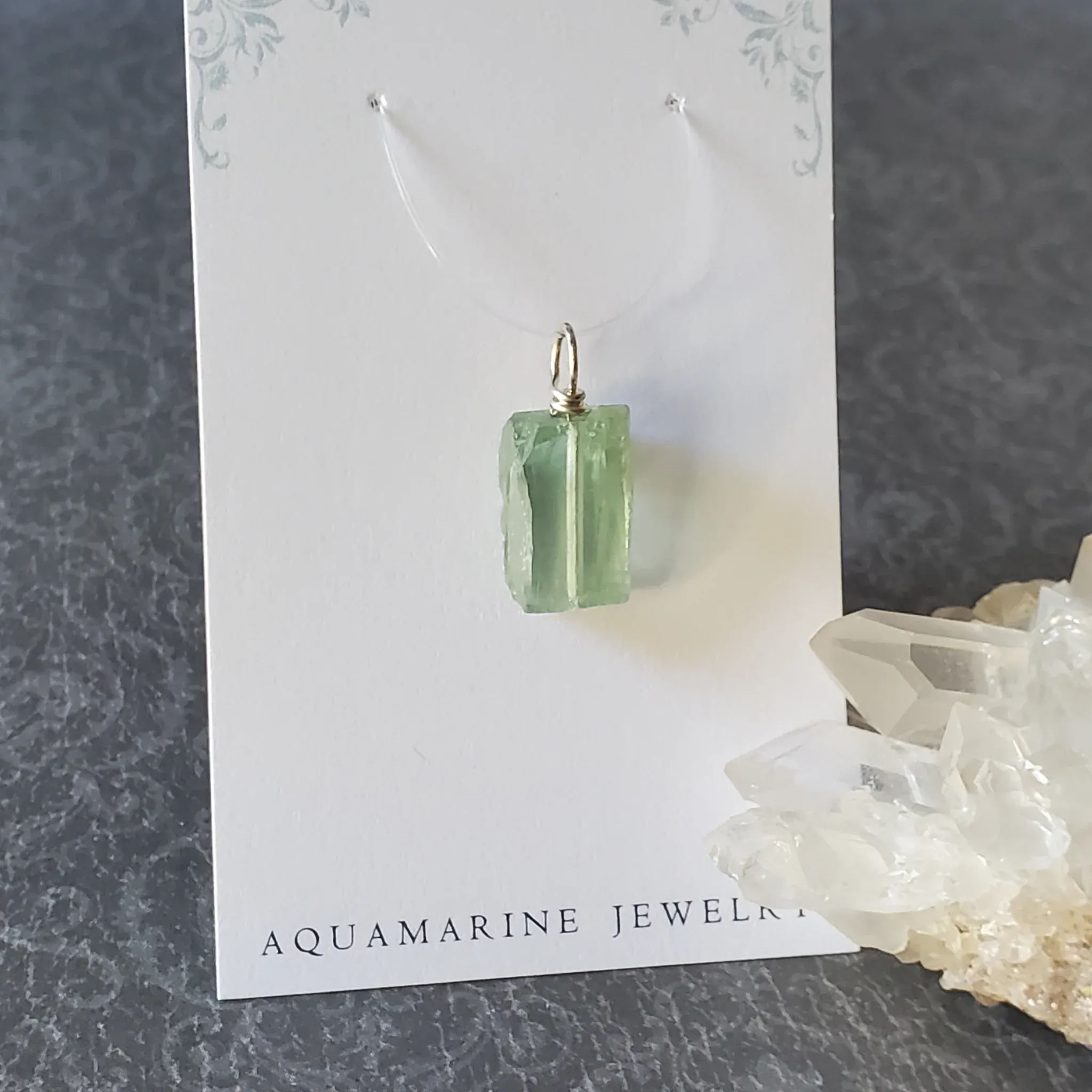 22mm x 10mm x 7mm Aquamarine Pendant (photo 6 of 10)