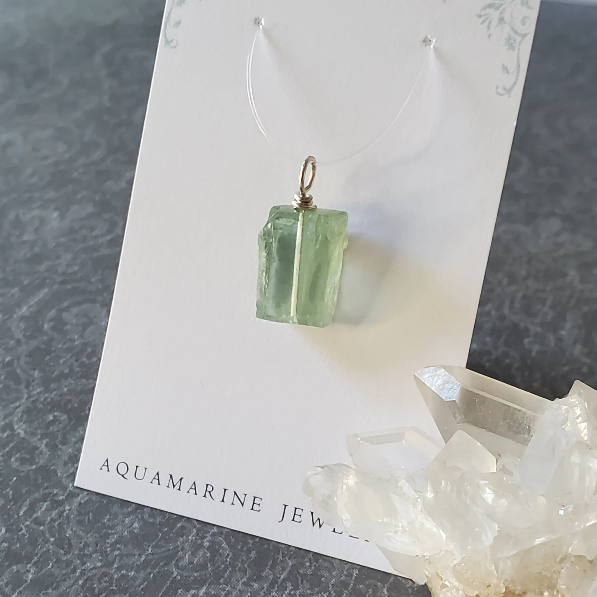 22mm x 10mm x 7mm Aquamarine Pendant (photo 7 of 10)
