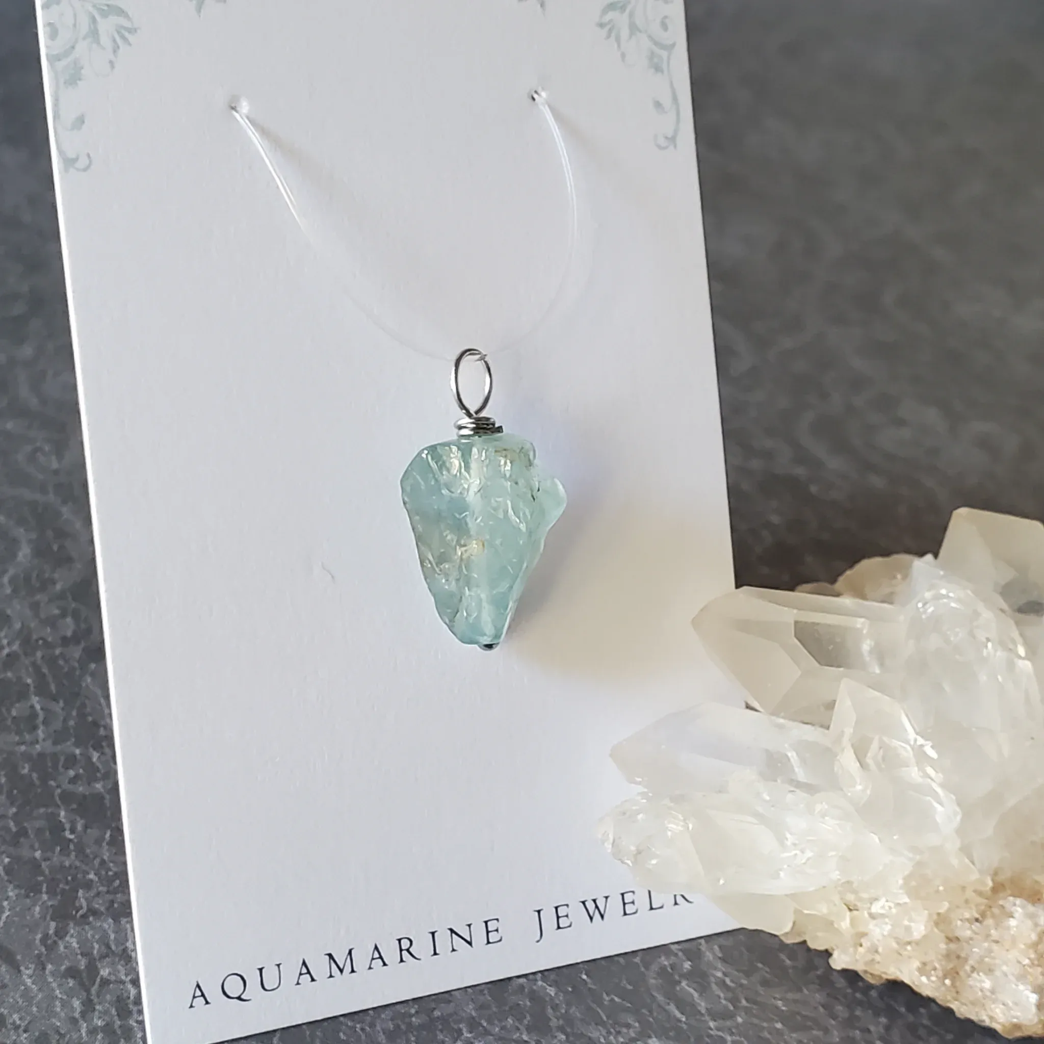 23mm x 11mm x 8mm Aquamarine Pendant