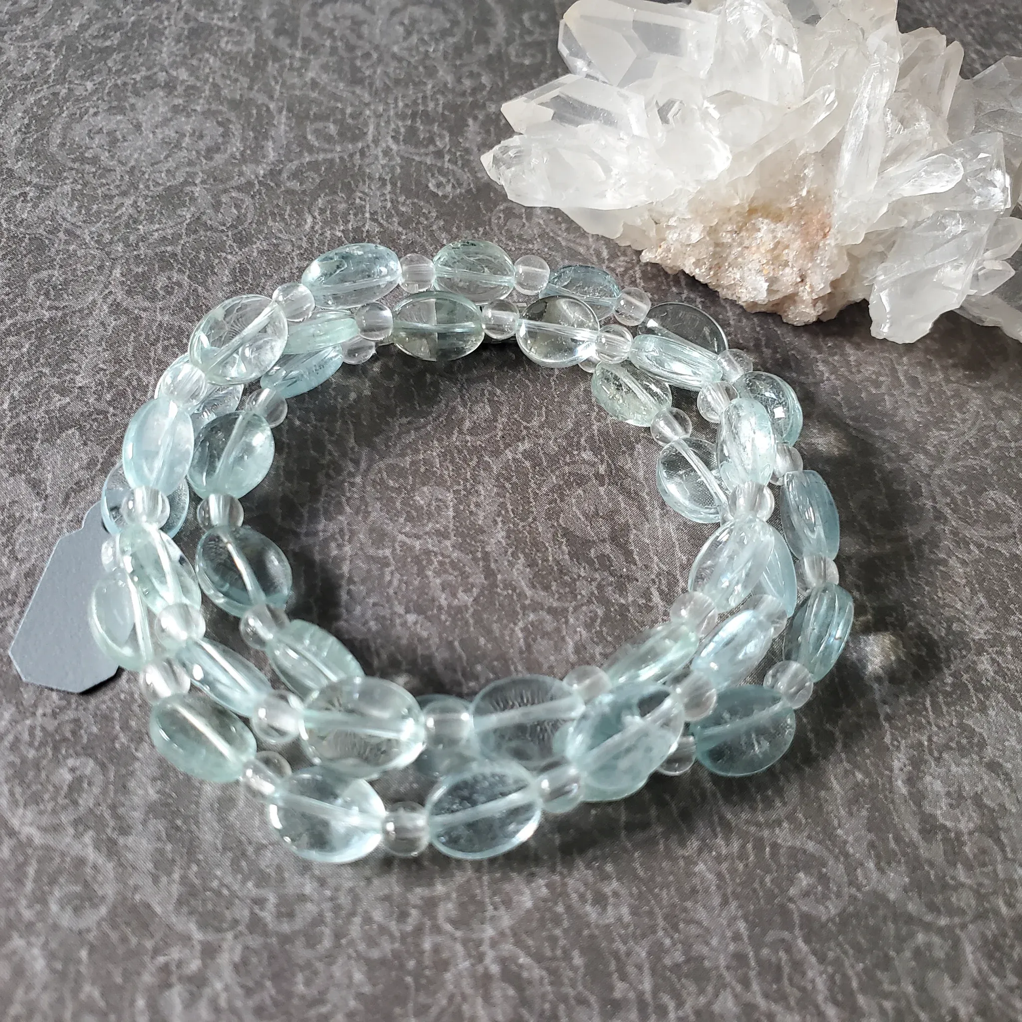 Aquamarine, Clear Quartz necklace / 3 in 1 bracelet design (photo 4 of 11)