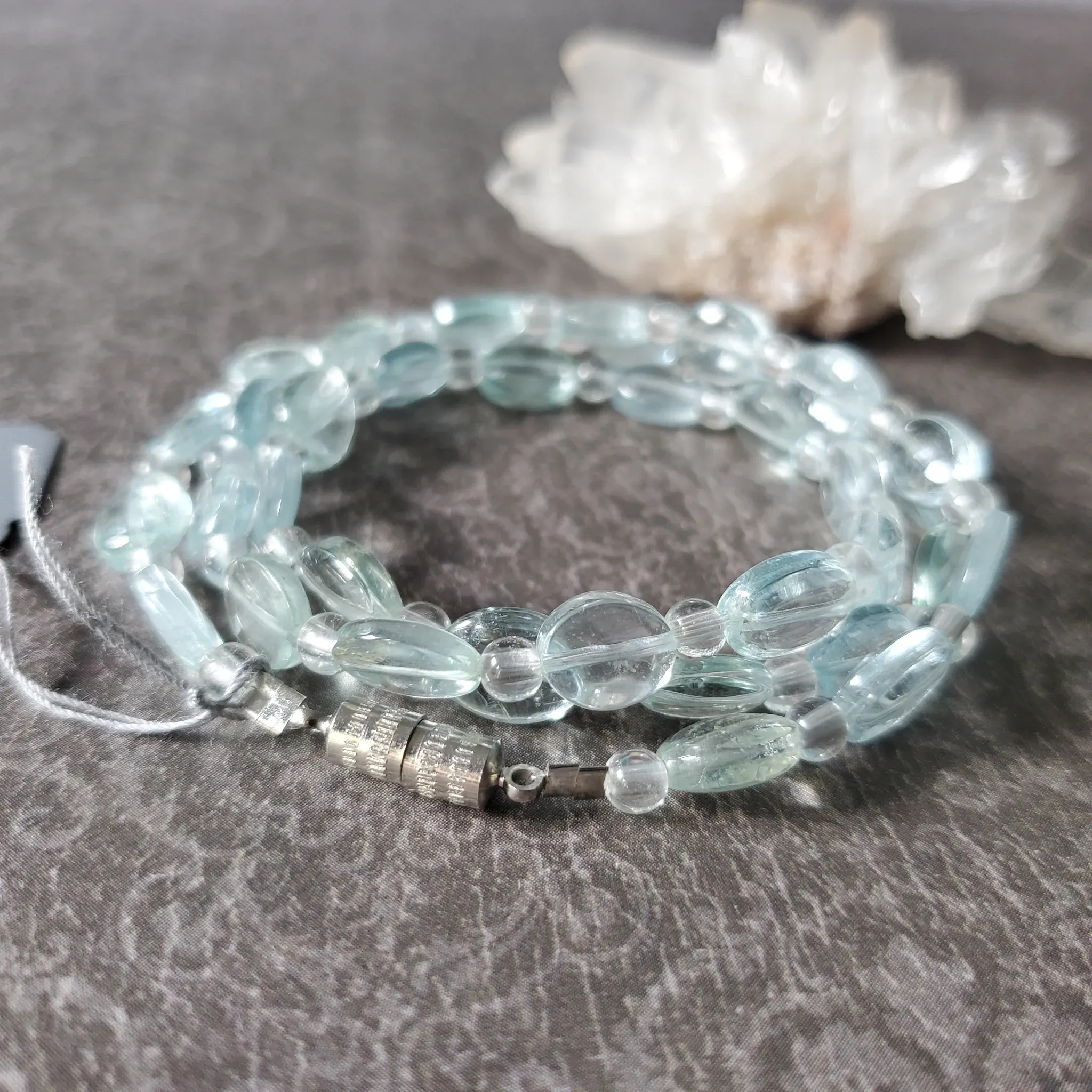 Aquamarine, Clear Quartz necklace / 3 in 1 bracelet design (photo 5 of 11)