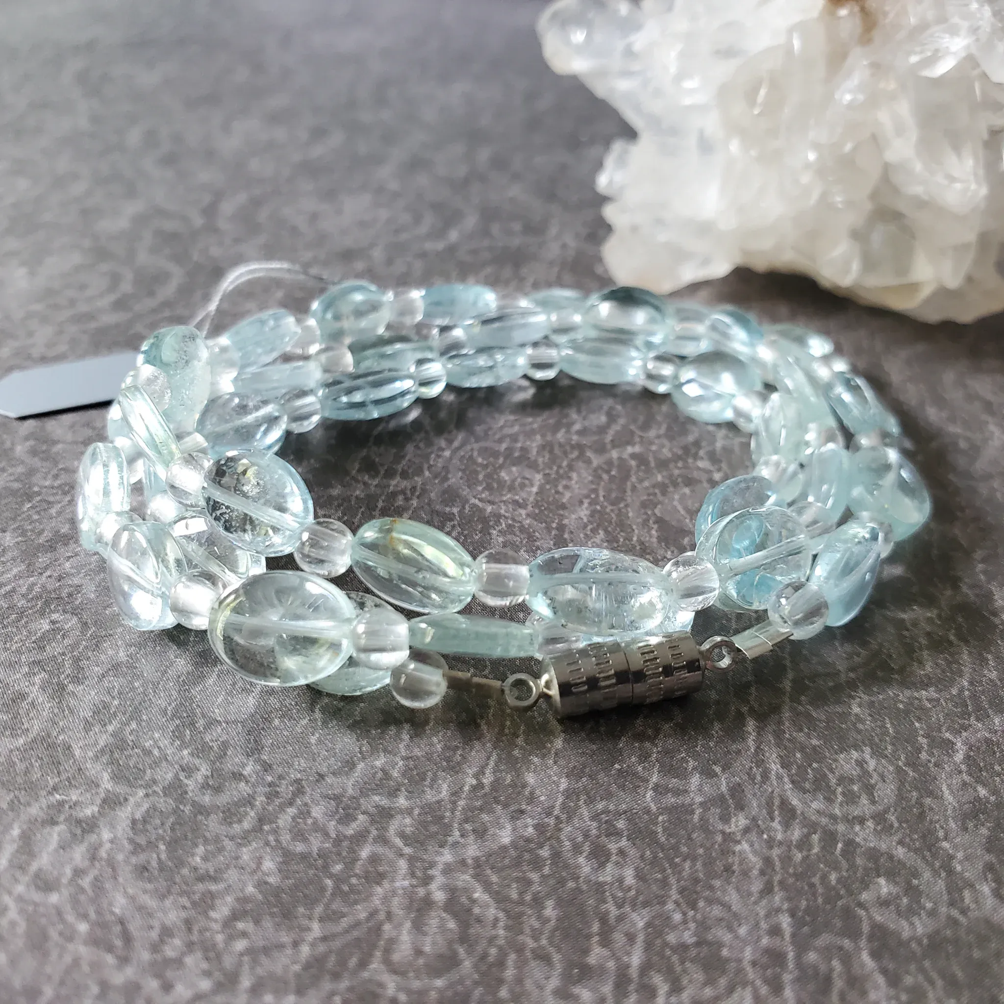 Aquamarine, Clear Quartz necklace / 3 in 1 bracelet design (photo 7 of 11)
