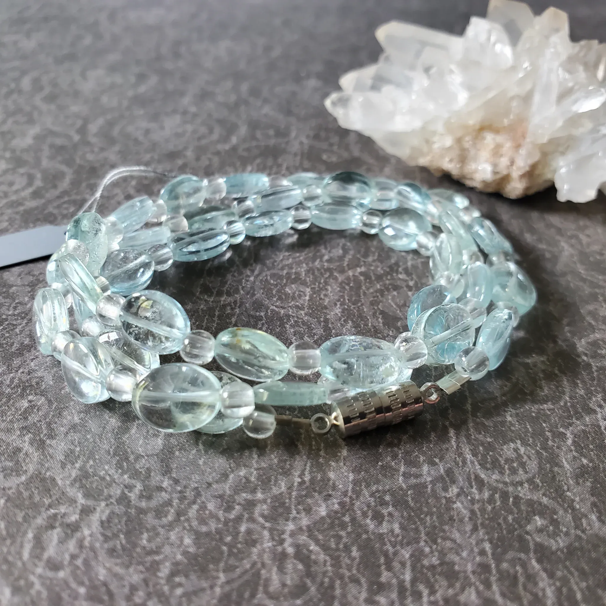 Aquamarine, Clear Quartz necklace / 3 in 1 bracelet design (photo 9 of 11)
