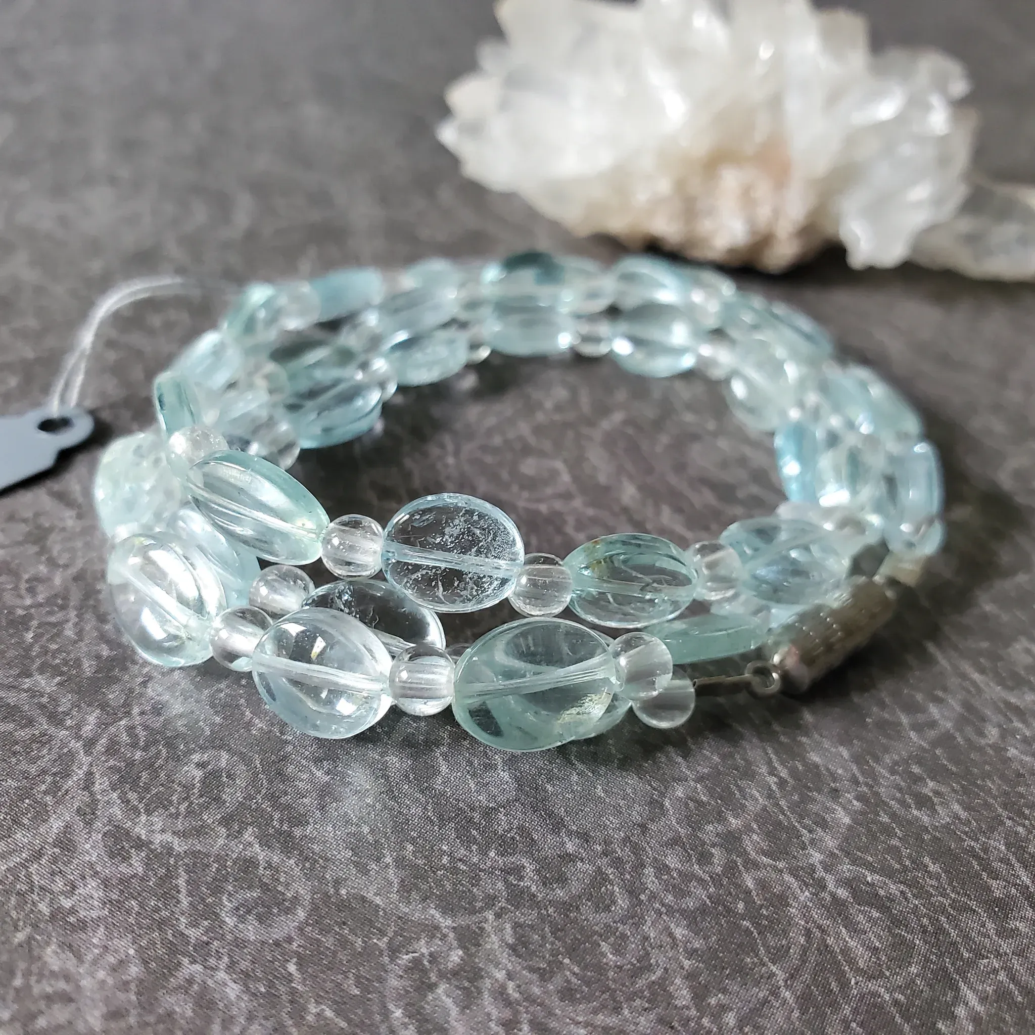 Aquamarine, Clear Quartz necklace / 3 in 1 bracelet design (photo 10 of 11)