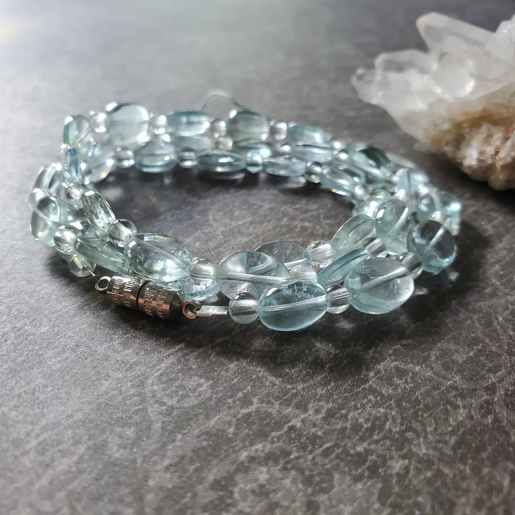 Aquamarine, Clear Quartz necklace / 3 in 1 bracelet design (photo 11 of 11)