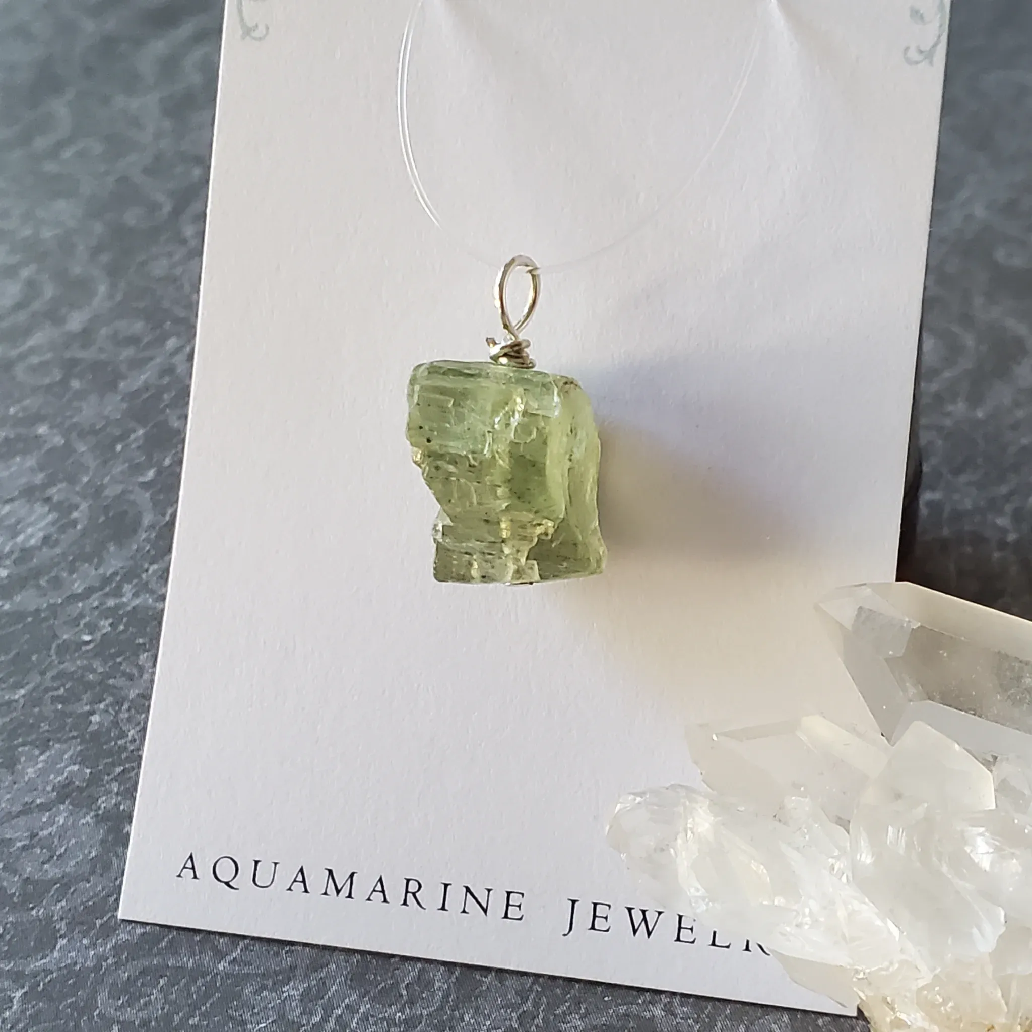 22mm x 10mm x 10mm Aquamarine Pendant (photo 4 of 9)