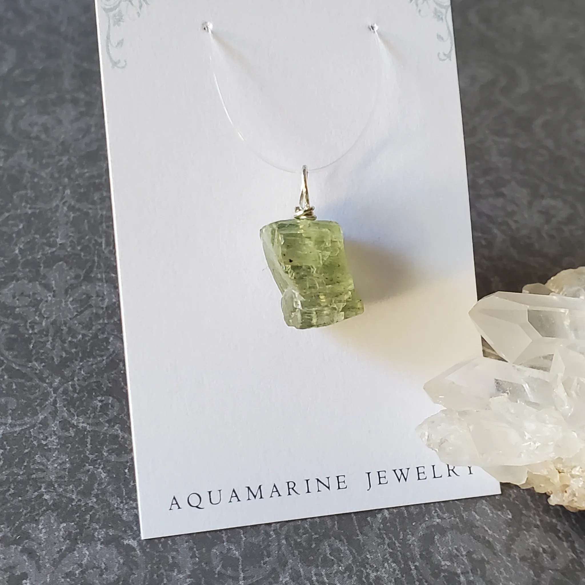 22mm x 10mm x 10mm Aquamarine Pendant (photo 6 of 9)