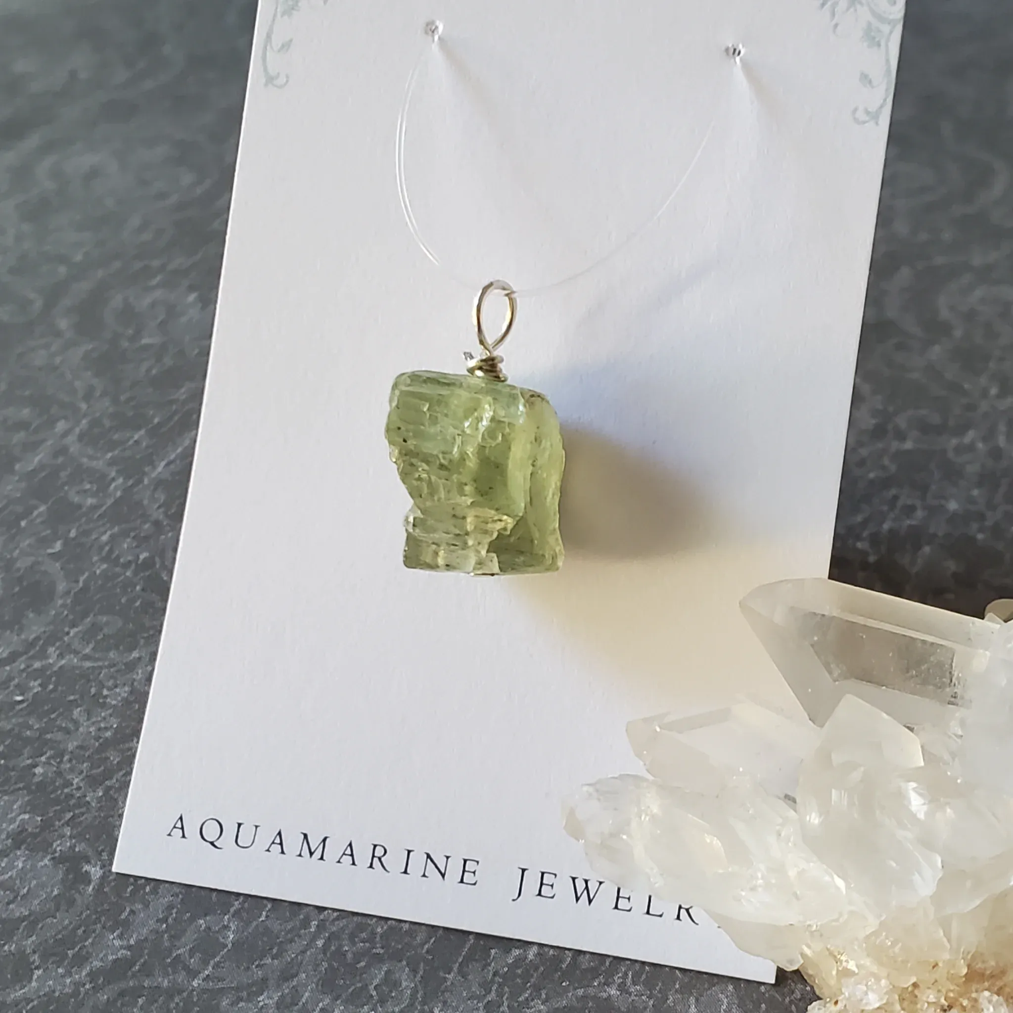 22mm x 10mm x 10mm Aquamarine Pendant (photo 8 of 9)