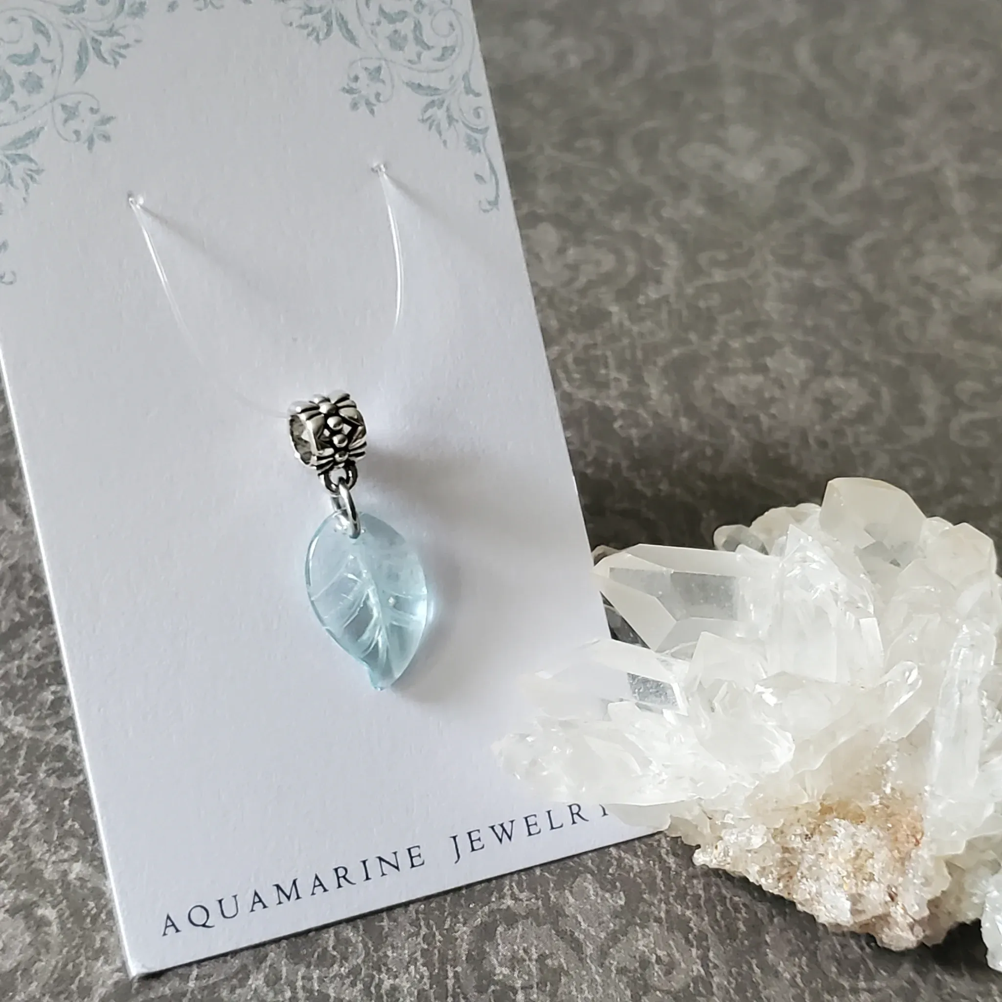 26mm x 11mm x 3mm Aquamarine Pendant (photo 2 of 10)