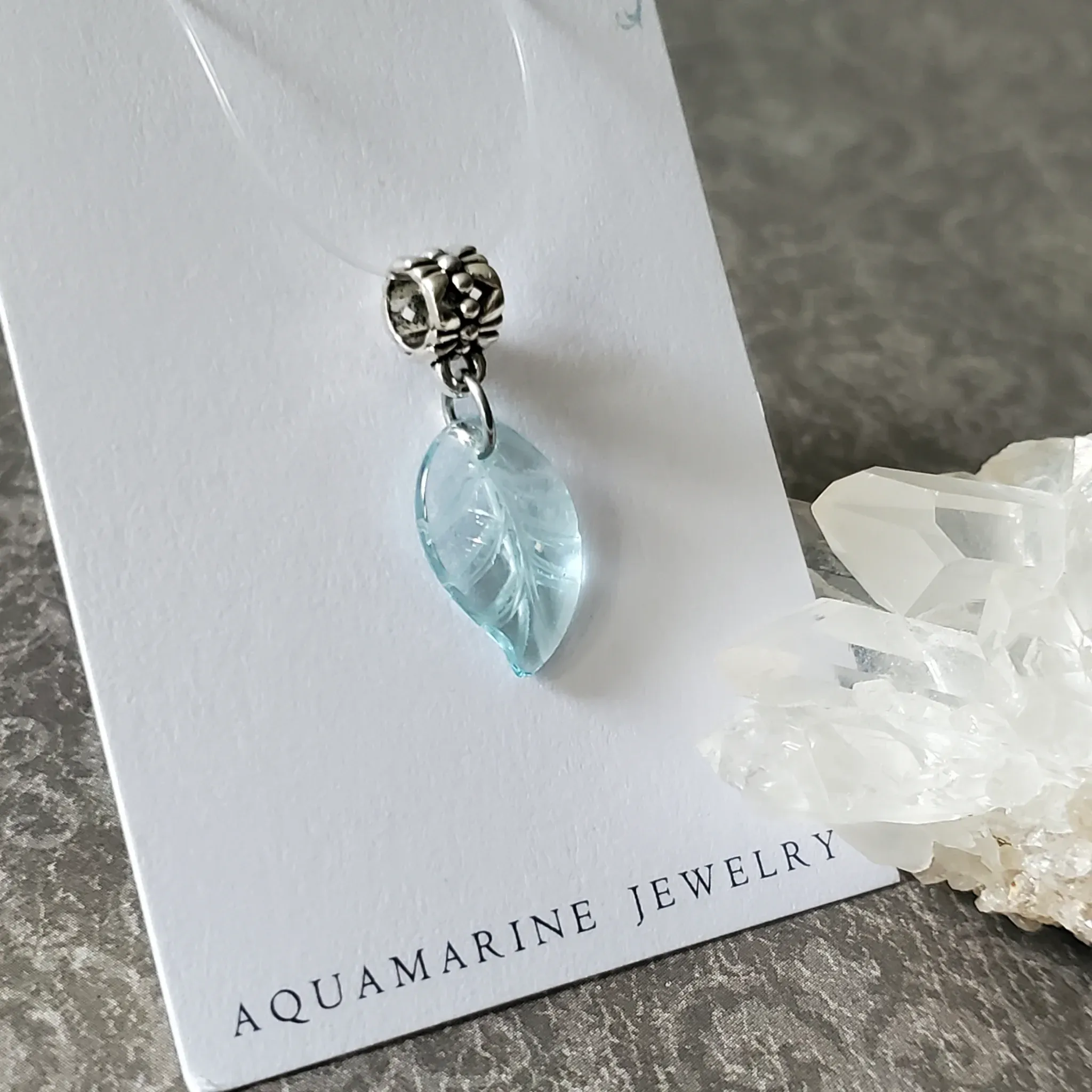 26mm x 11mm x 3mm Aquamarine Pendant (photo 3 of 10)