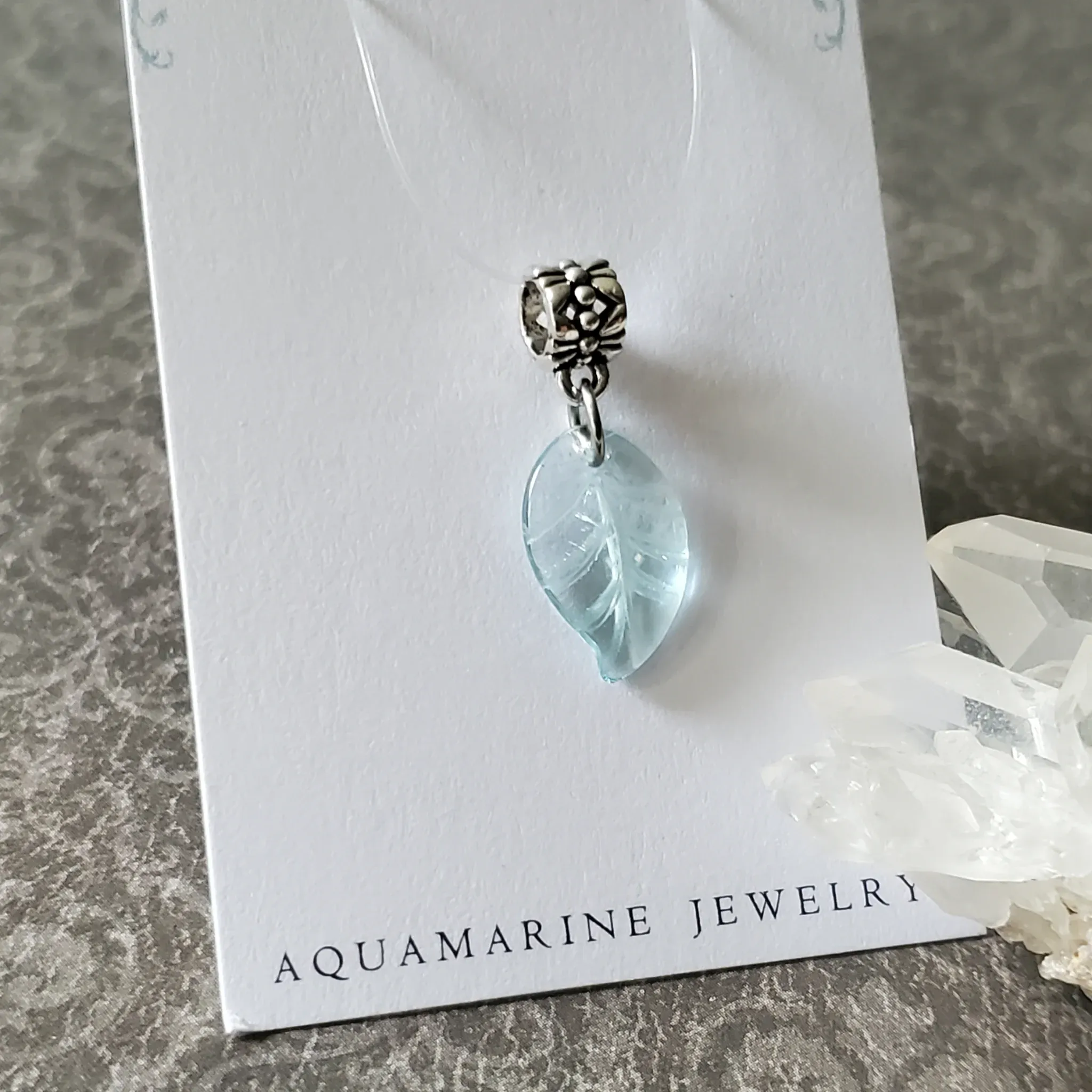 26mm x 11mm x 3mm Aquamarine Pendant (photo 4 of 10)