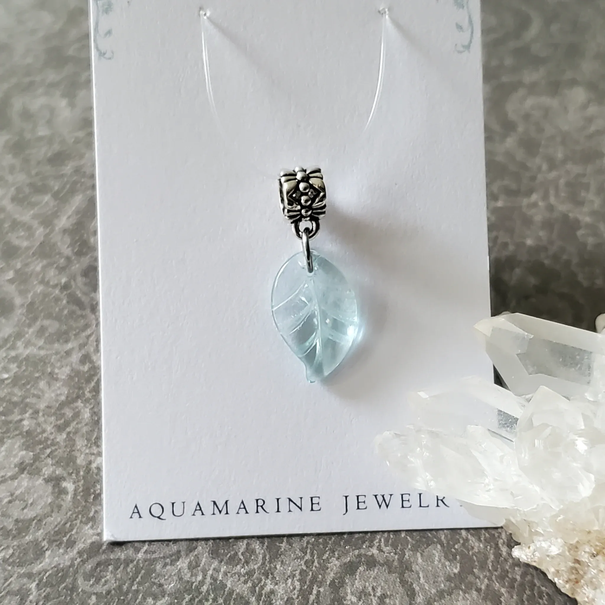 26mm x 11mm x 3mm Aquamarine Pendant (photo 5 of 10)