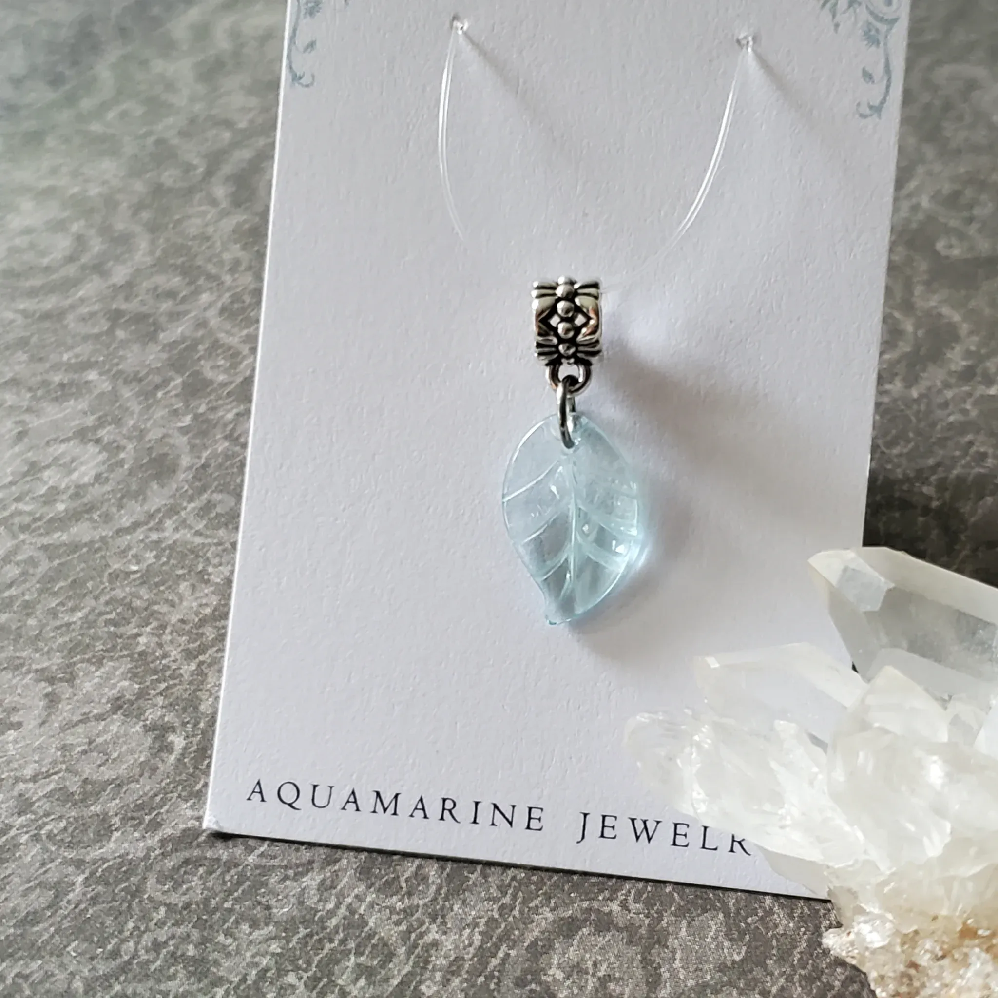 26mm x 11mm x 3mm Aquamarine Pendant (photo 6 of 10)