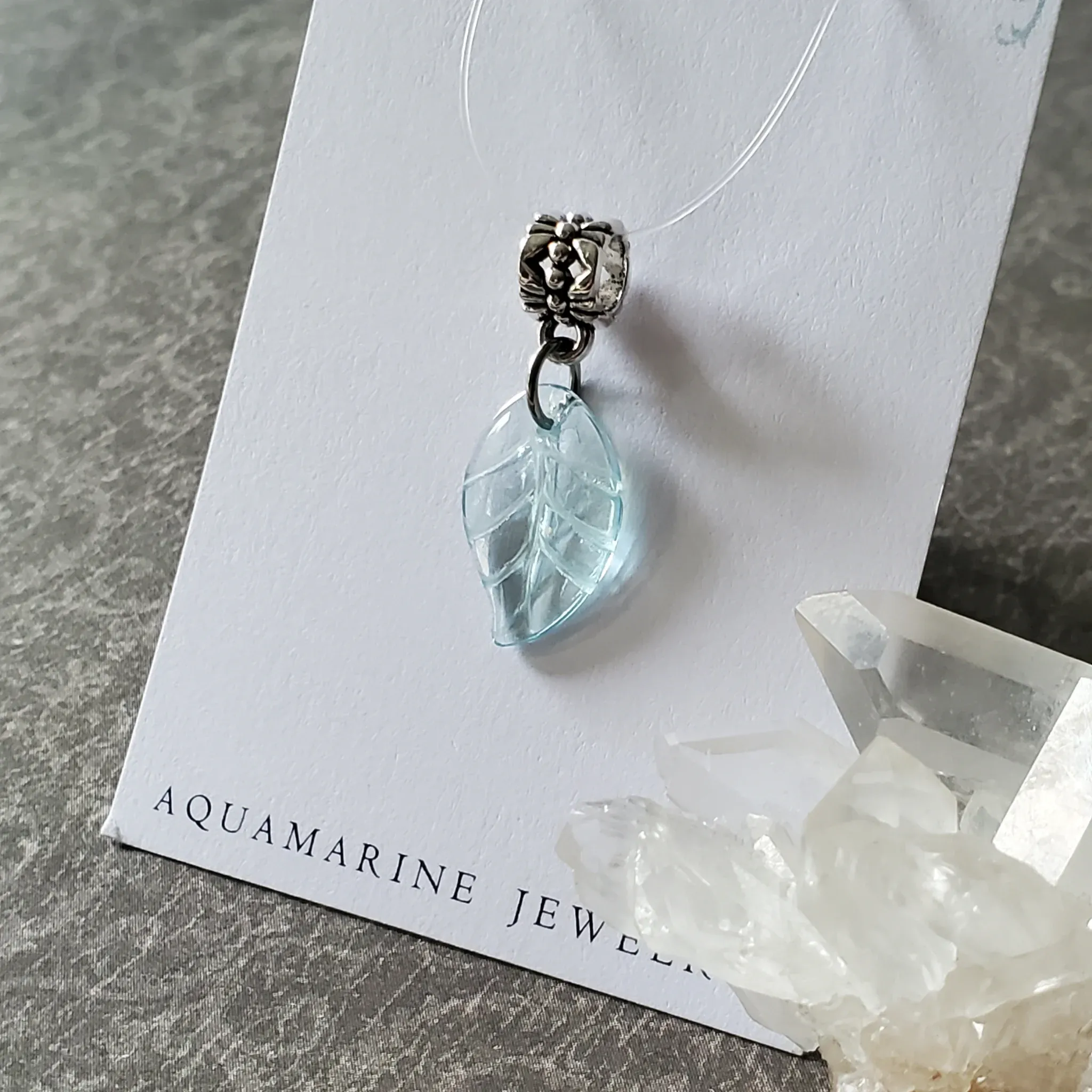 26mm x 11mm x 3mm Aquamarine Pendant (photo 8 of 10)