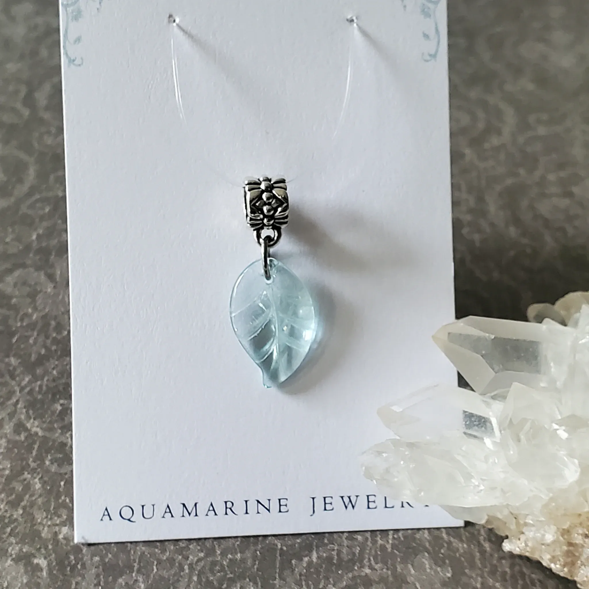 26mm x 11mm x 3mm Aquamarine Pendant (photo 9 of 10)