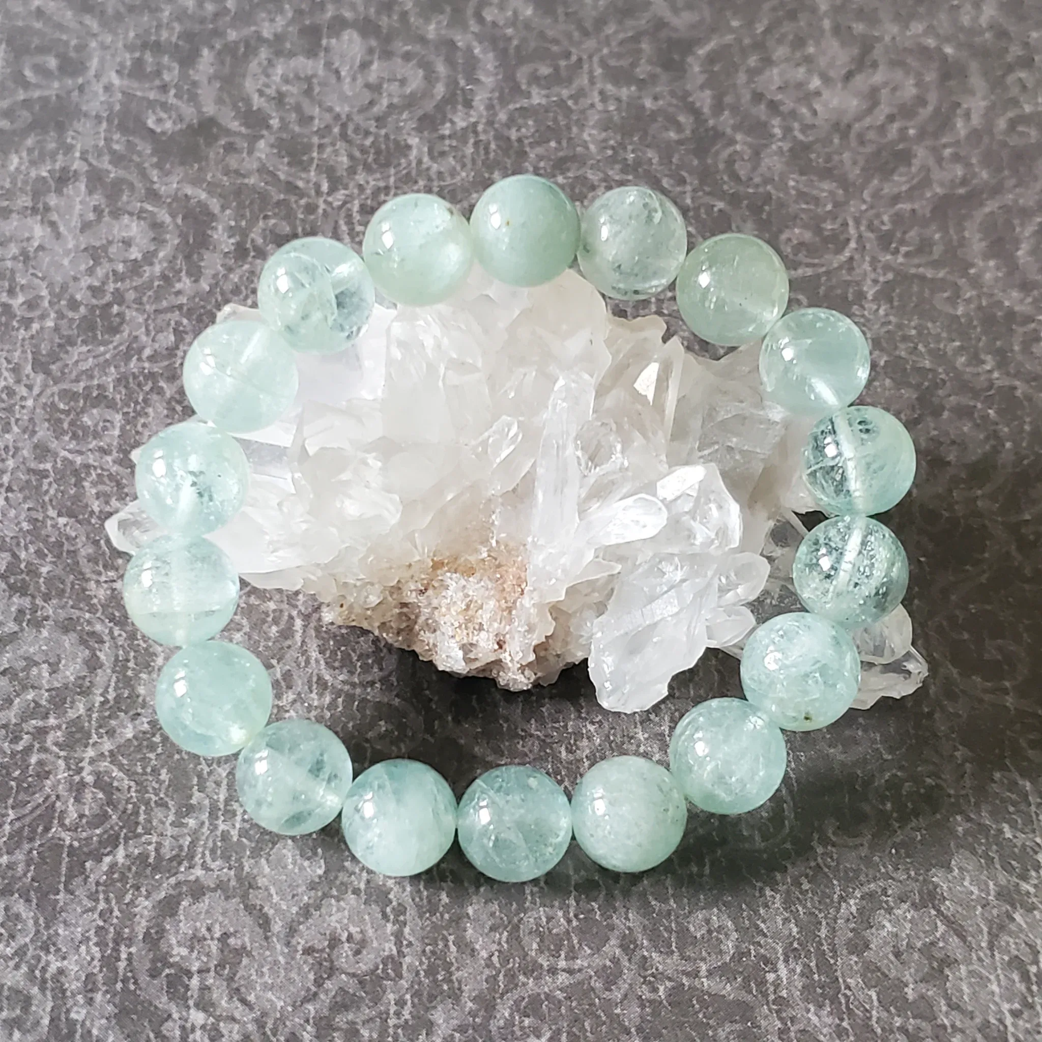 10mm Aquamarine Gemstone Bracelet