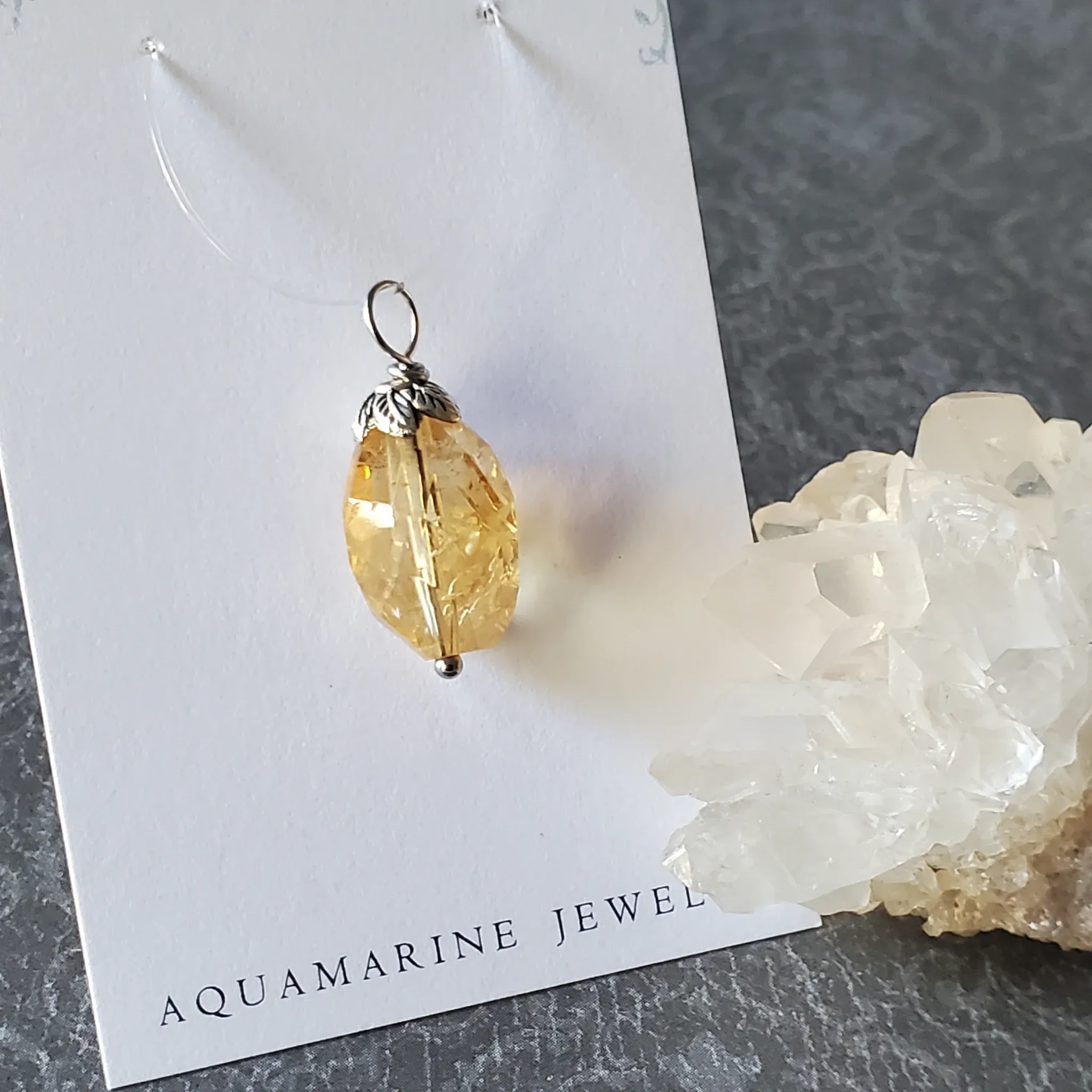 27mm x 11mm x 11mm Citrine Pendant
