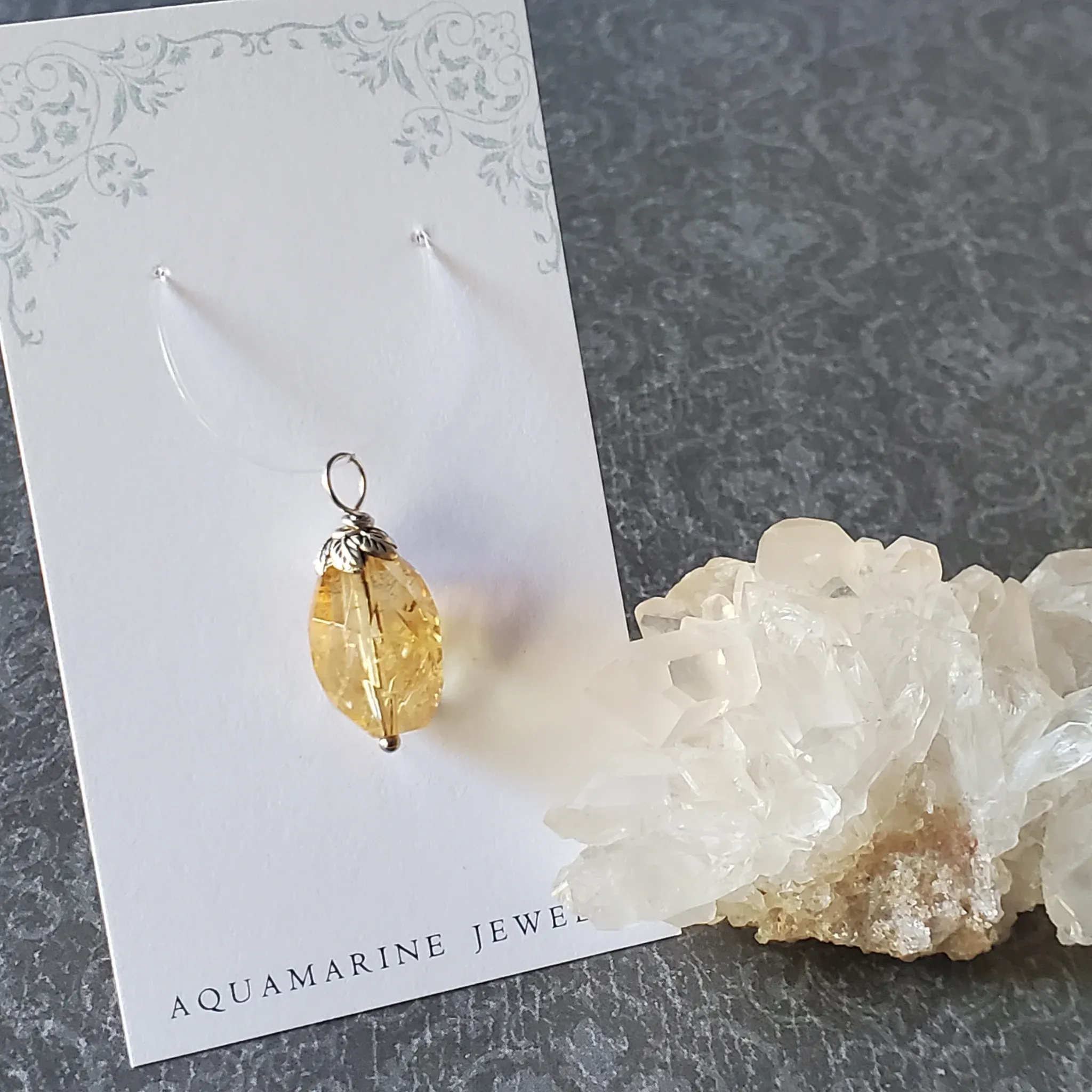27mm x 11mm x 11mm Citrine Pendant (photo 2 of 12)