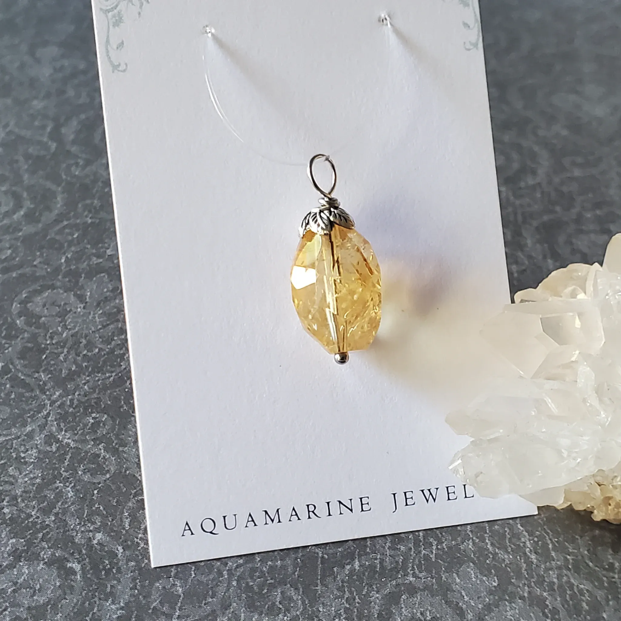 27mm x 11mm x 11mm Citrine Pendant (photo 5 of 12)