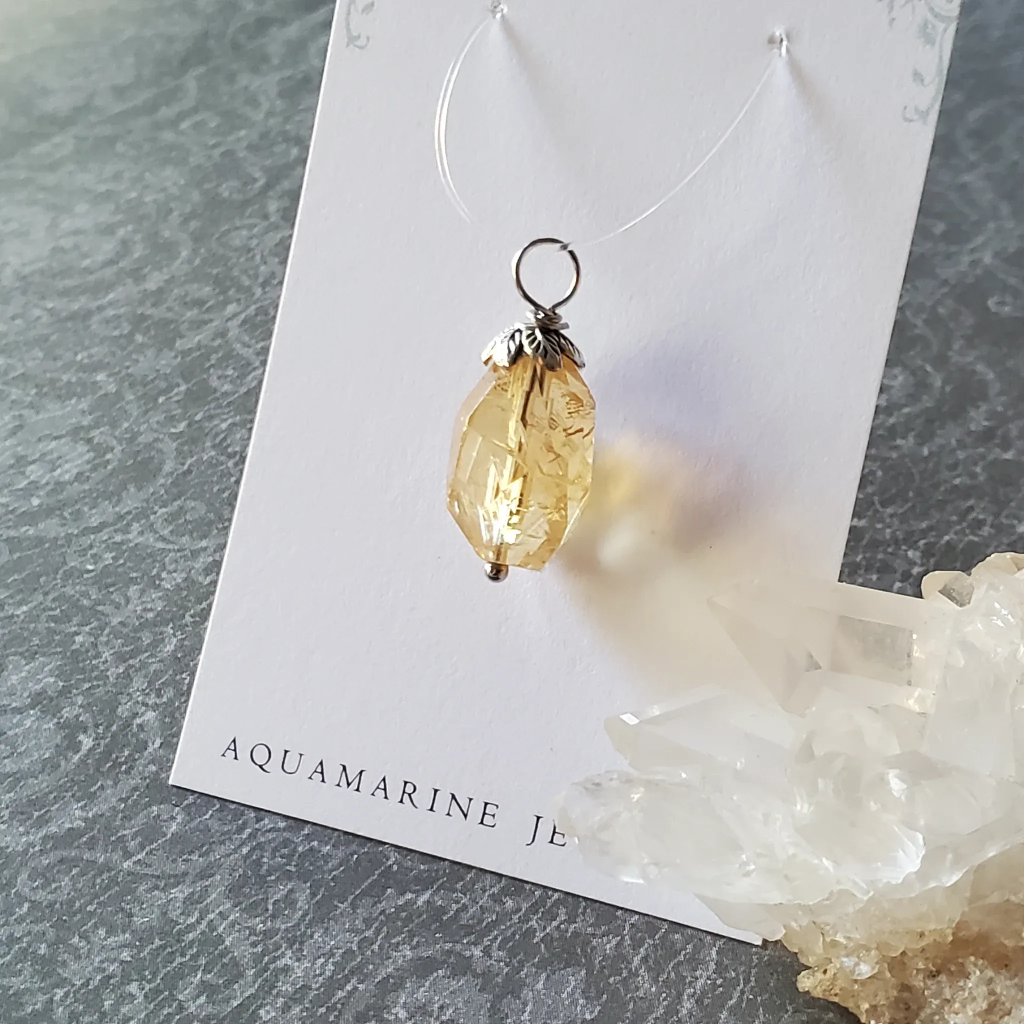 27mm x 11mm x 11mm Citrine Pendant (photo 8 of 12)